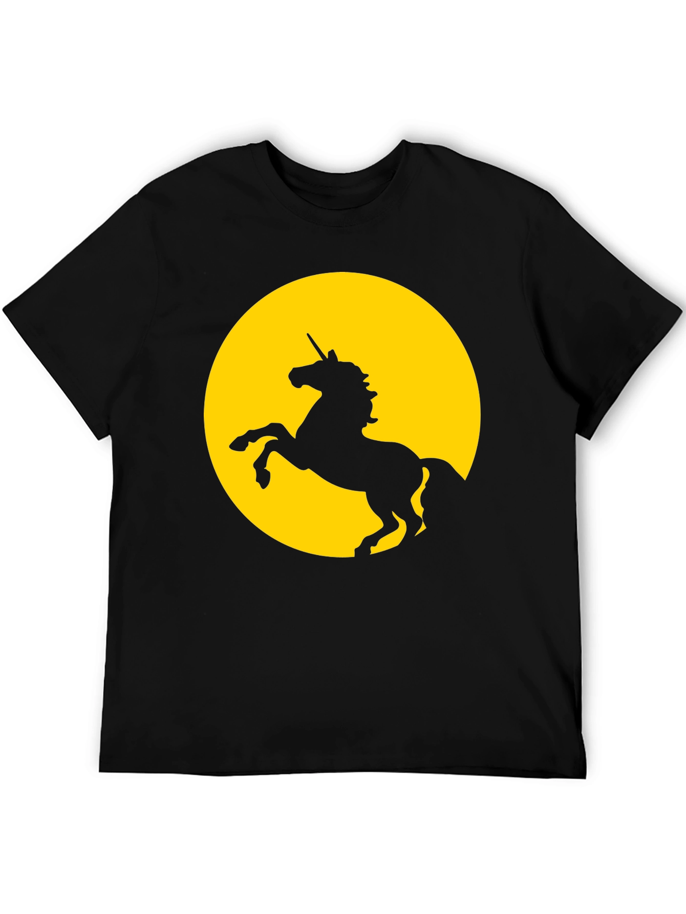 Black Unicorn Silhouette Graphic Tee - Black view 5