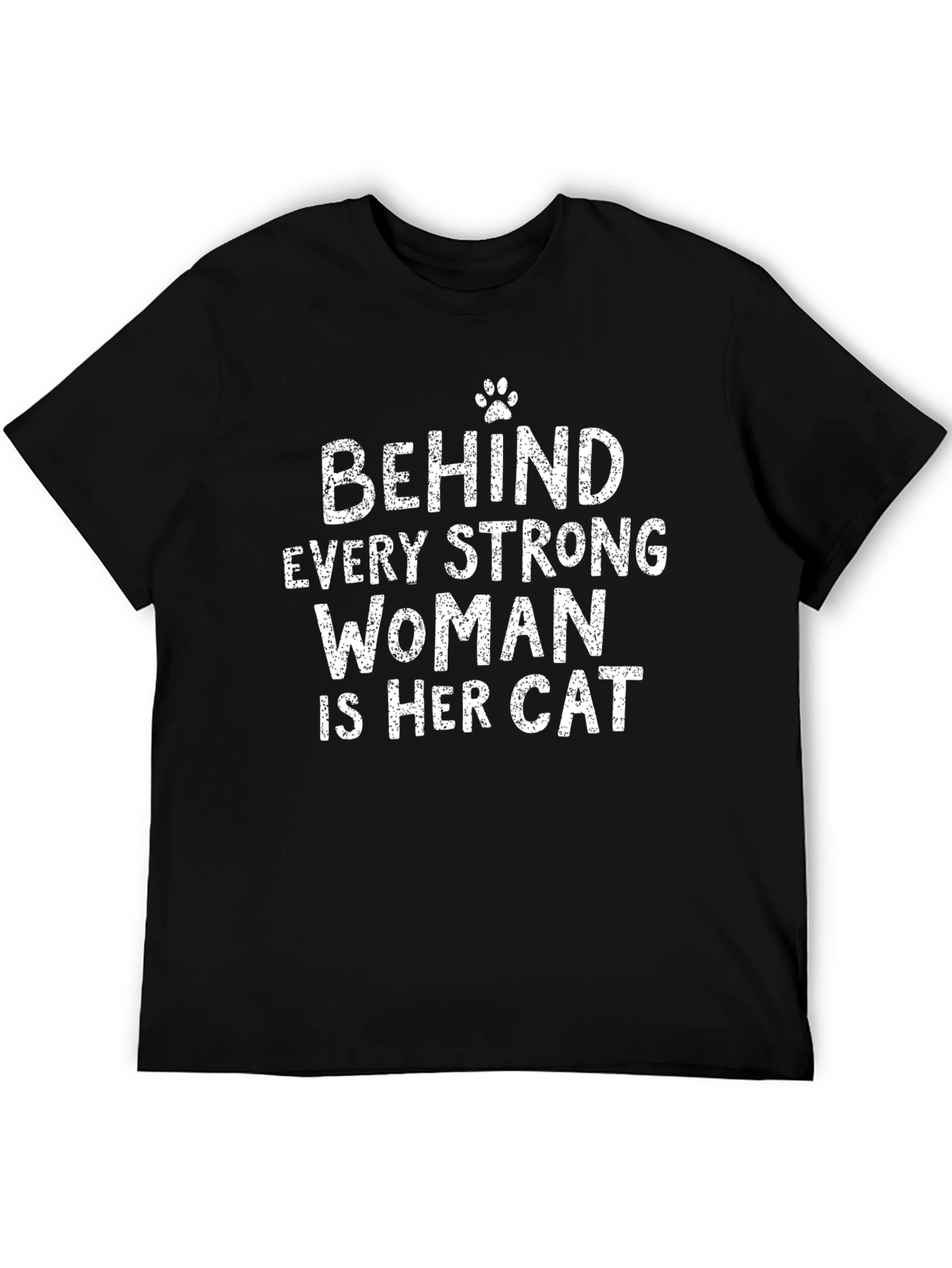 Black Behind Every Strong Woman Is Her Cat Graphic Tee view 5
