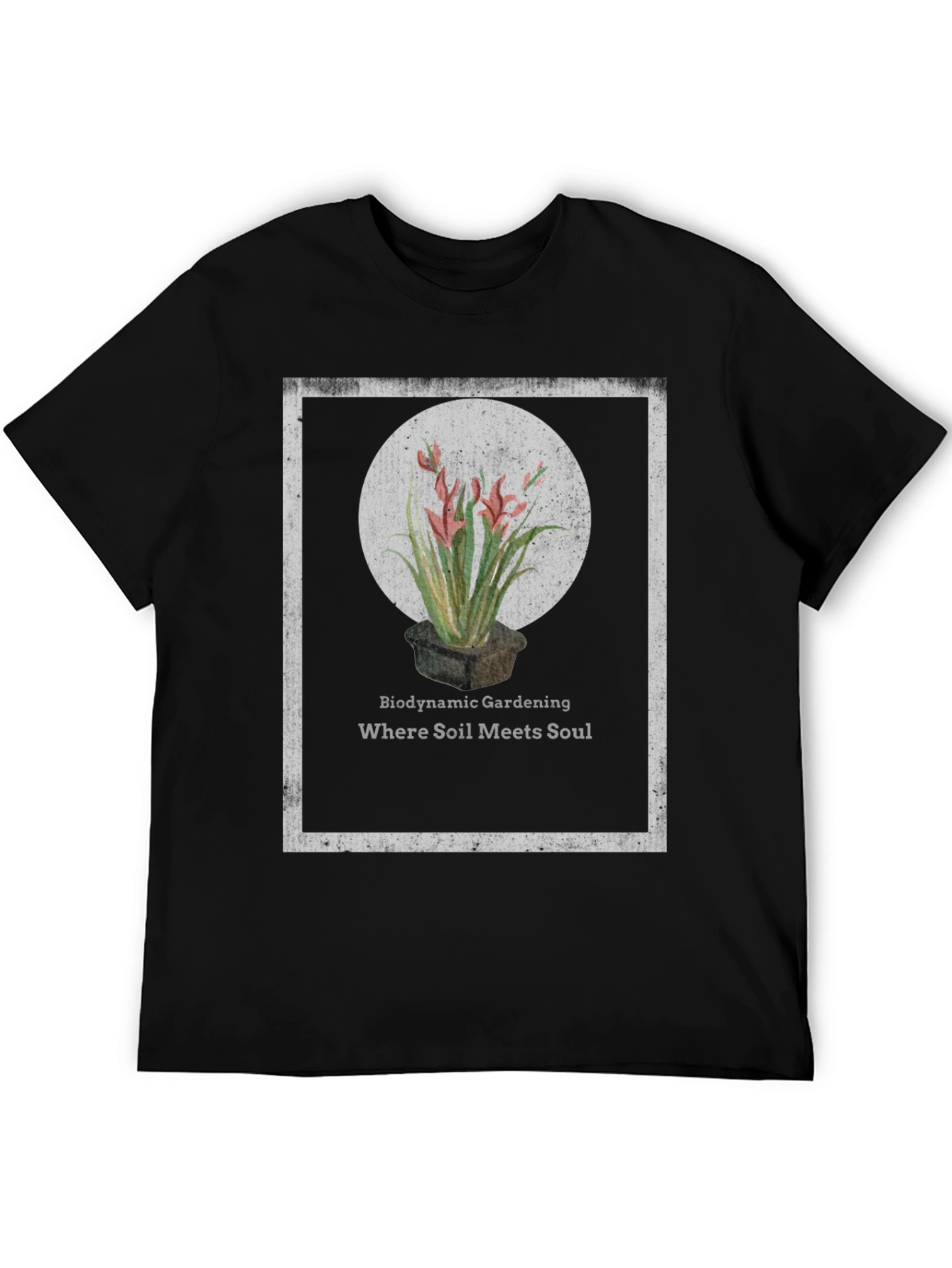Black Biodynamic Gardening T-Shirt: Soil Meets Soul view 5