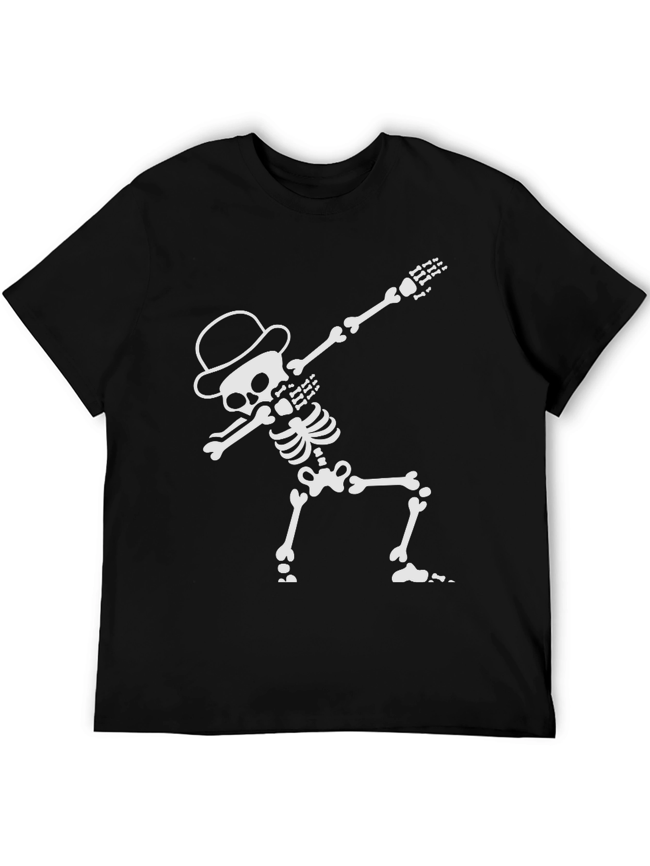 Black Dabbing Skeleton T-Shirt - Cool Halloween Tee view 5