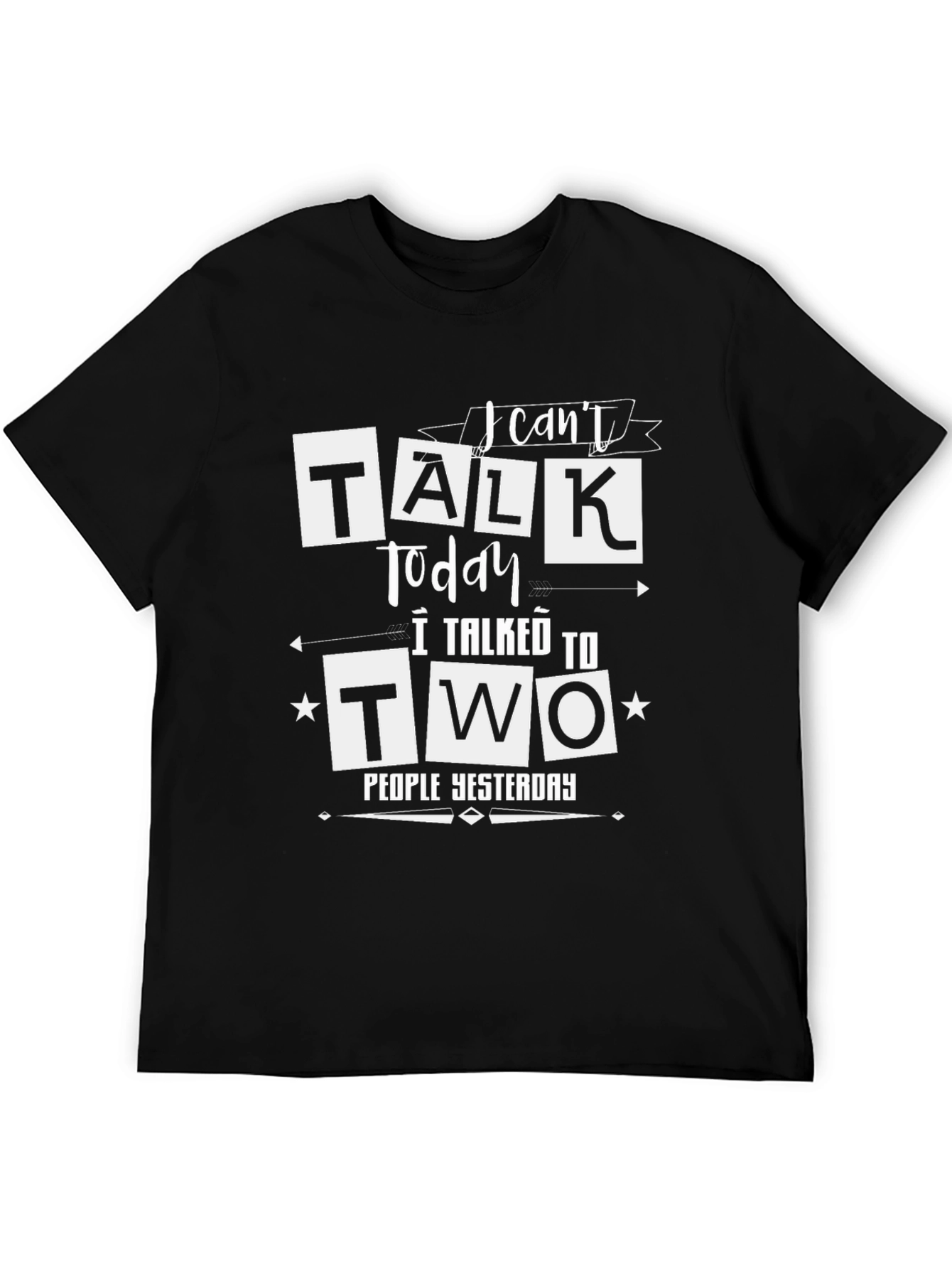 Black Funny "I Can't Talk Today" Graphic Tee view 5
