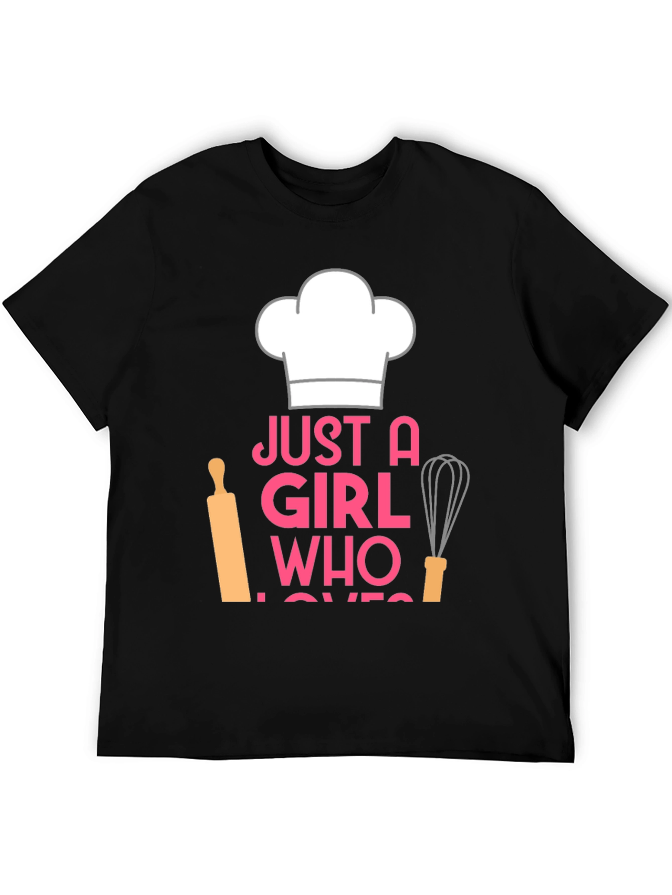 Black Just A Girl Who Loves Baking T-Shirt view 5