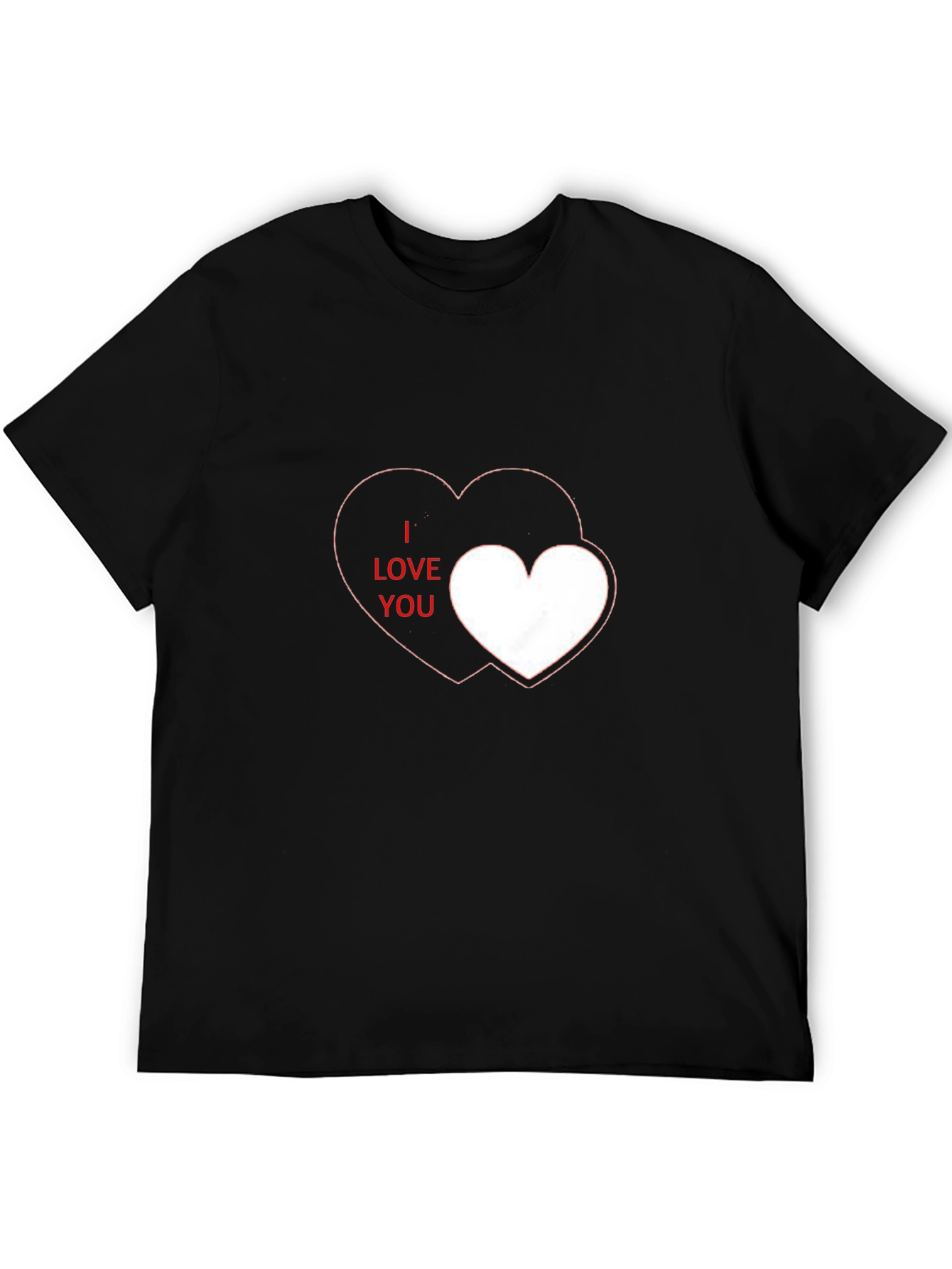 Black I Love You Heart Graphic Tee - Black view 5