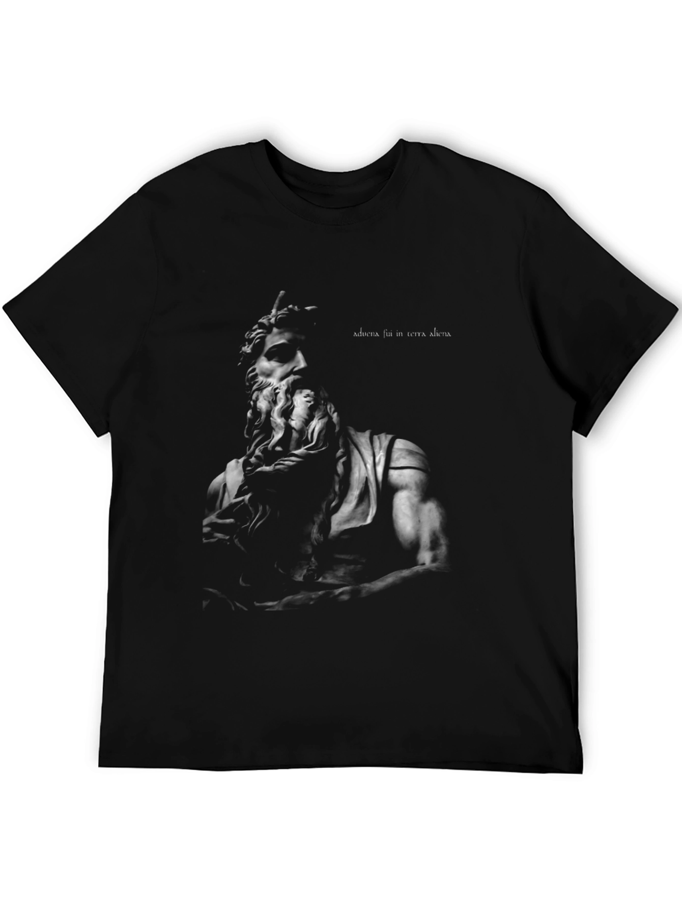 Black Statue Graphic Black T-Shirt - Modern Urban Style view 5
