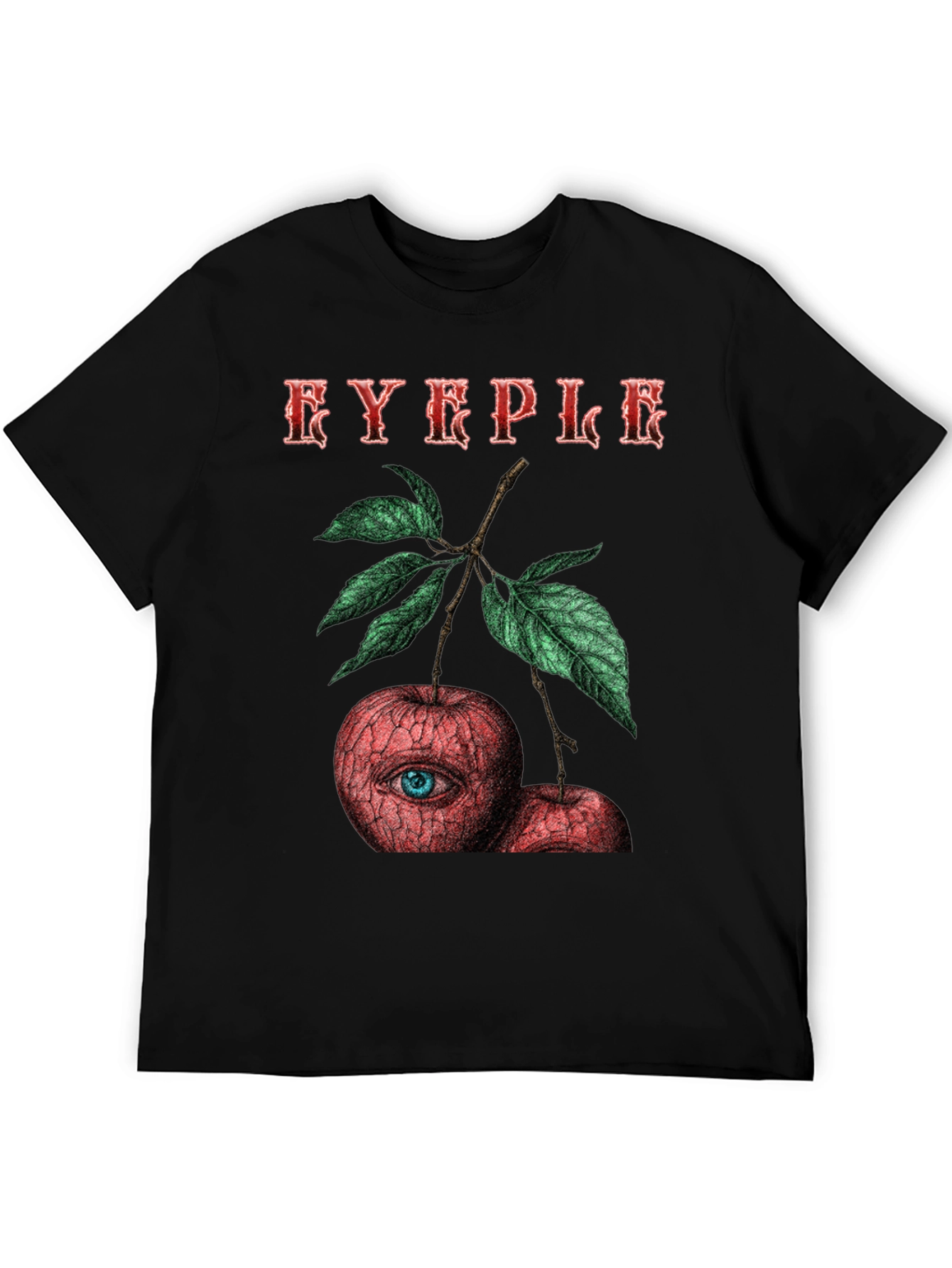Black EYEPLE Graphic T-Shirt - Eye Apple Design view 5