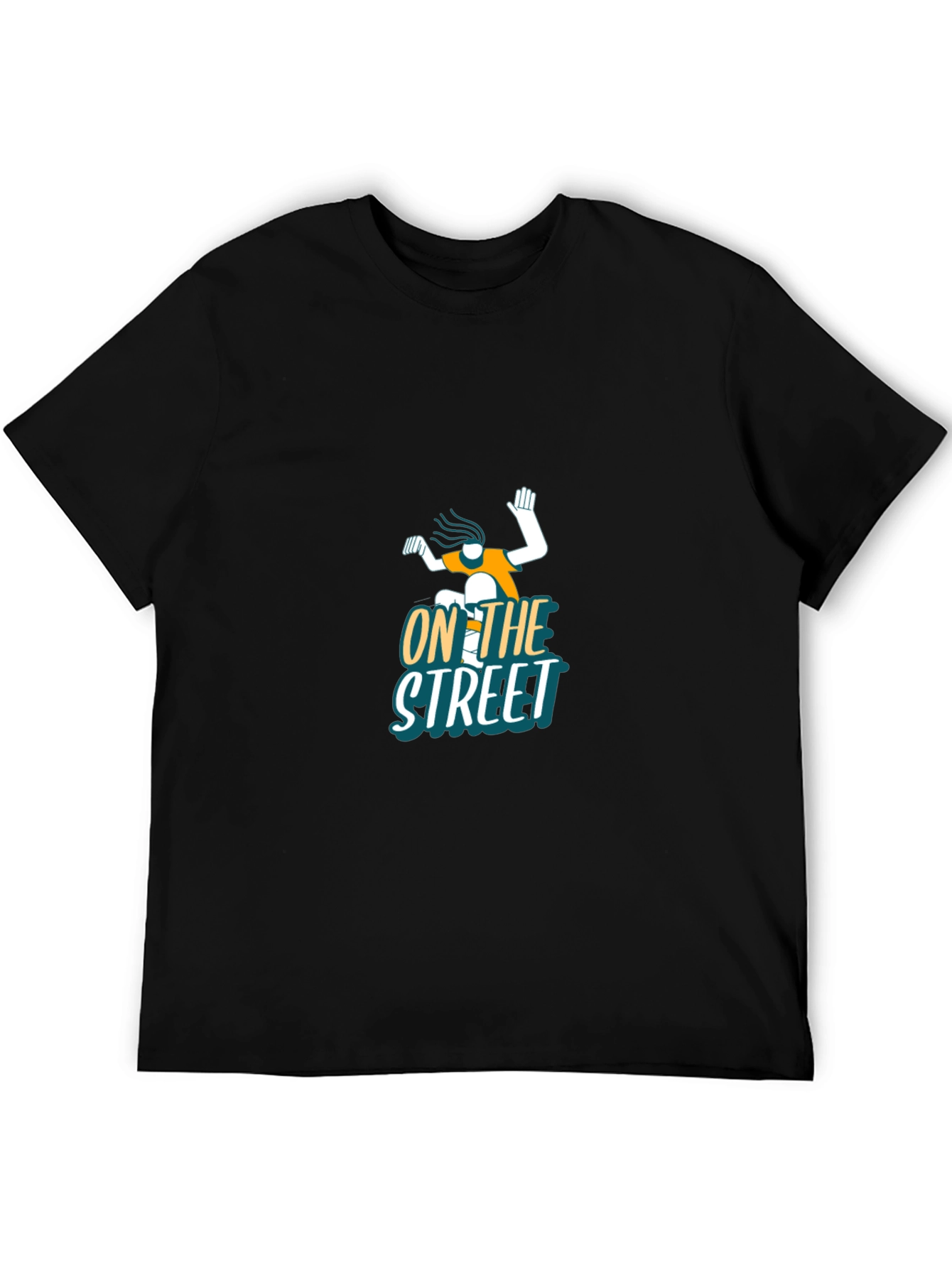 Black Cool 'On The Street' Graphic Black T-Shirt view 5