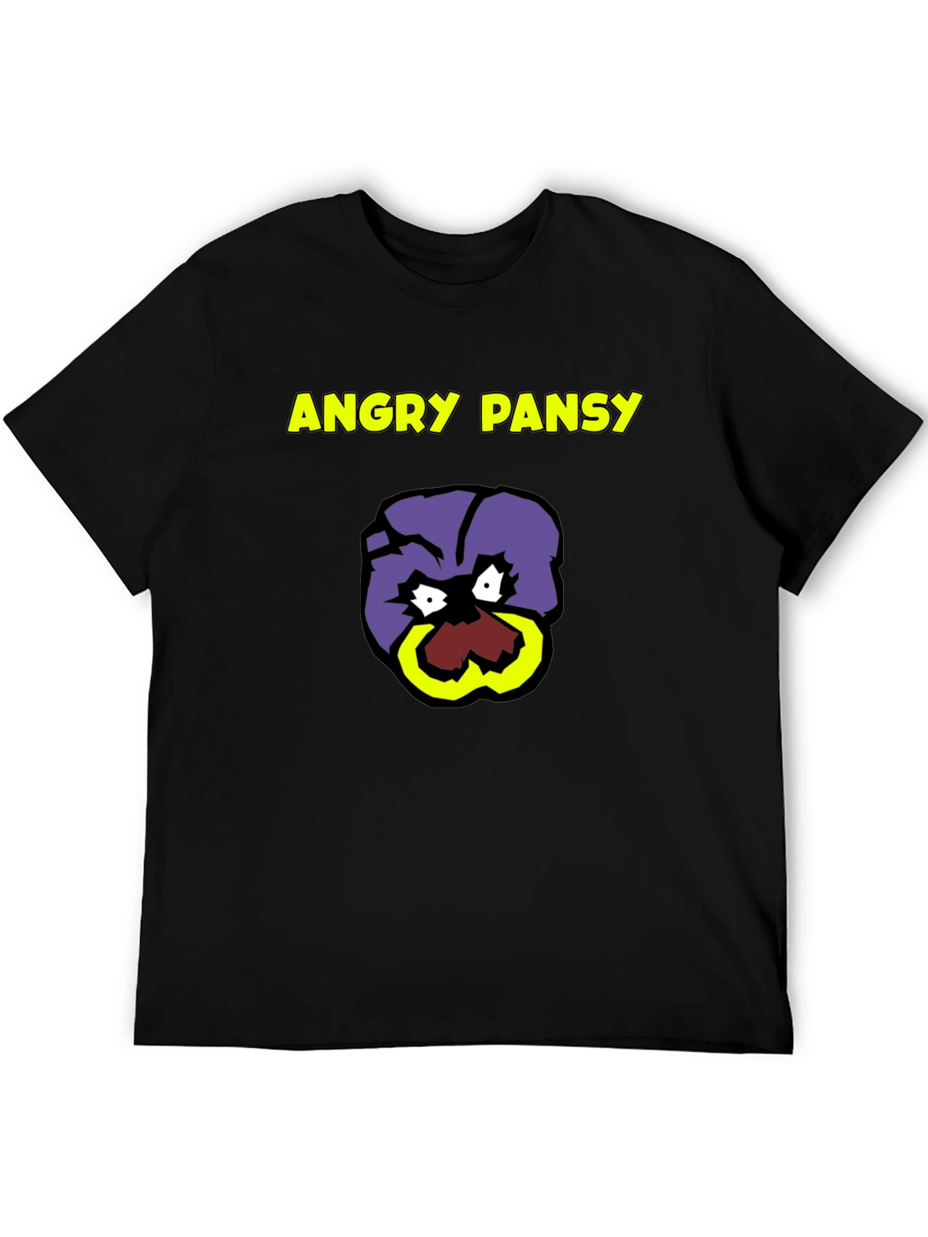 Black Angry Pansy Graphic Tee - Bold Humor T-Shirt view 5