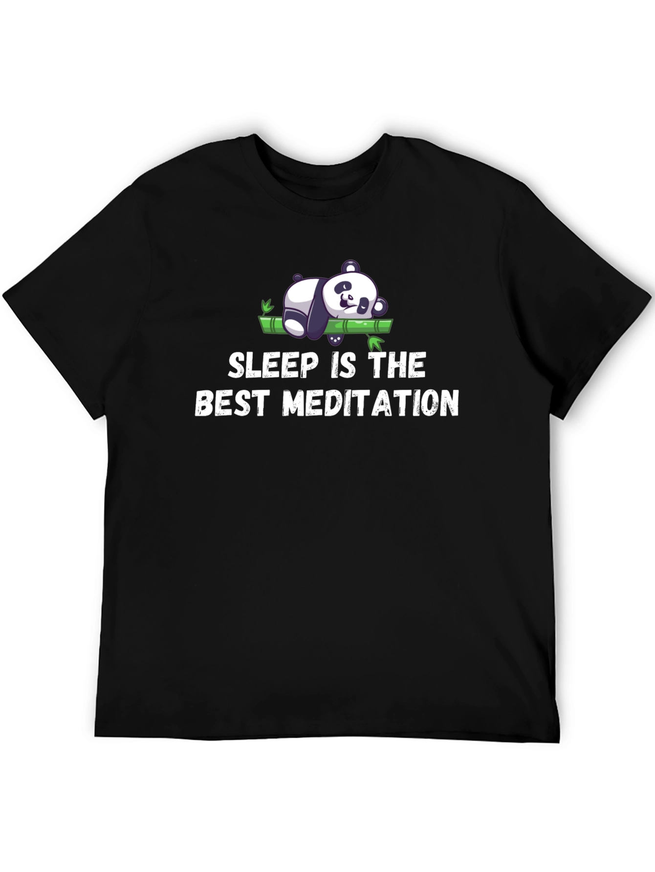 Black Sleep is the Best Meditation Black T-Shirt view 5