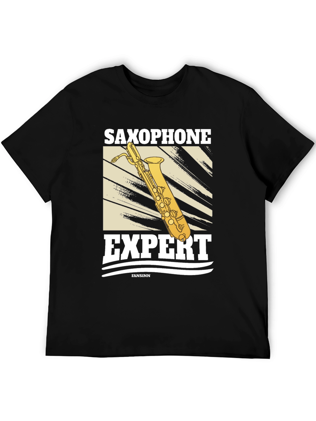 Black Saxophone Expert Graphic T-Shirt view 5