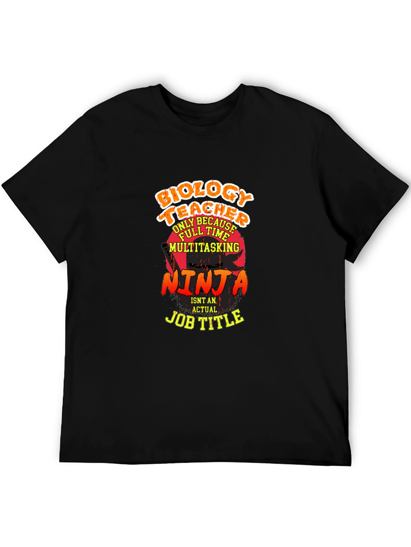 Black Biology Teacher Ninja Graphic Tee view 5