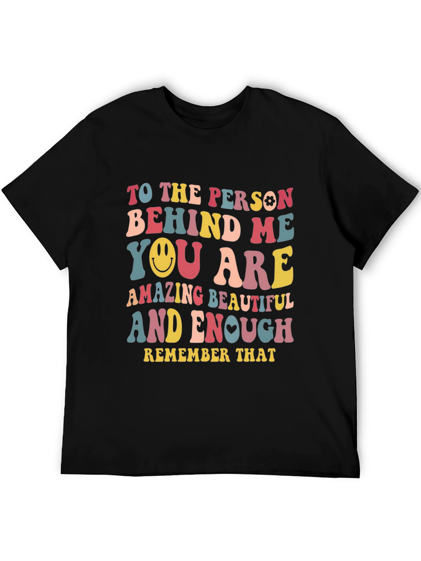 Black Inspirational Graphic T-Shirt - You are Amazing Beautiful Enough view 5