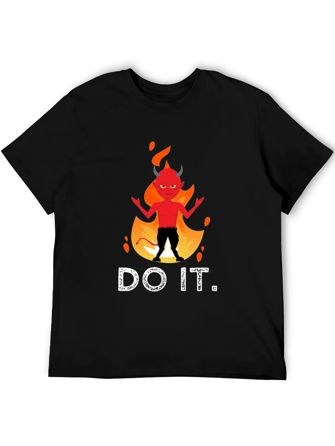 Black Do It Devil T-Shirt - Funny Graphic Tee view 5