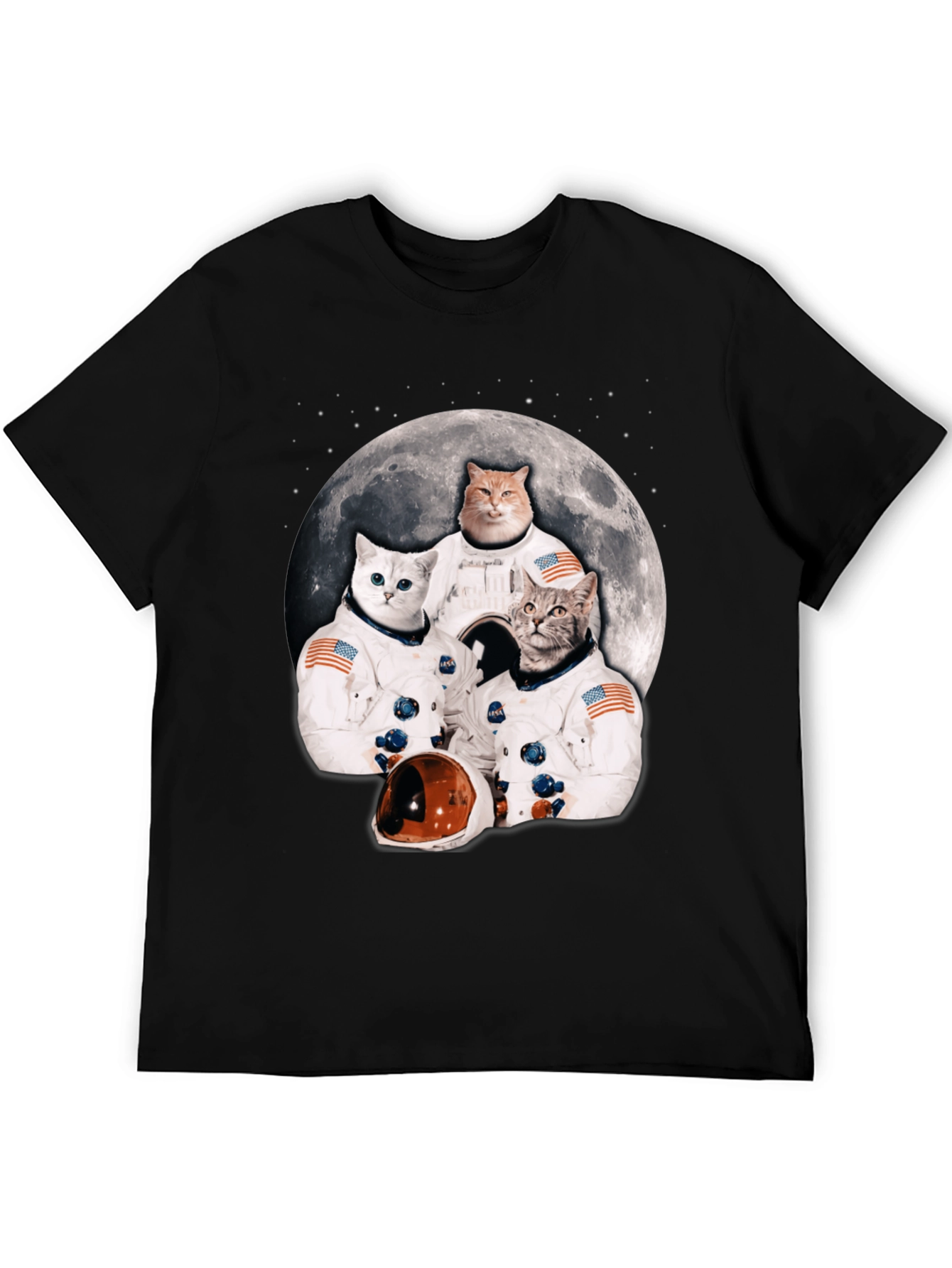 Black Cats in Space T-Shirt - Novelty Crew Tee view 5