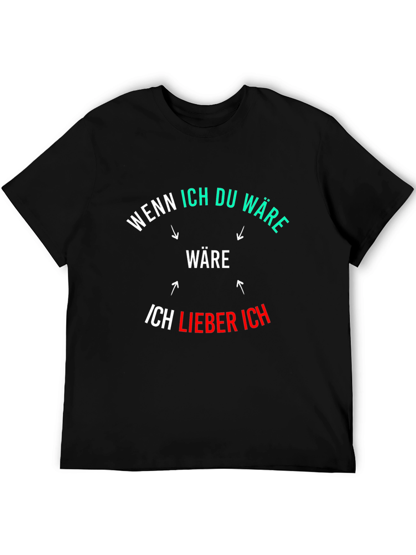 Black Funny German Phrase Graphic Black T-Shirt view 5
