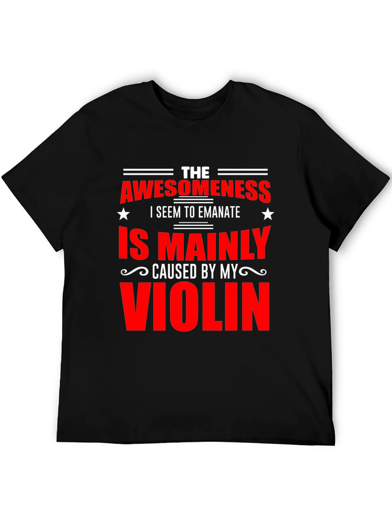 Black Awesomeness Violin T-Shirt view 5