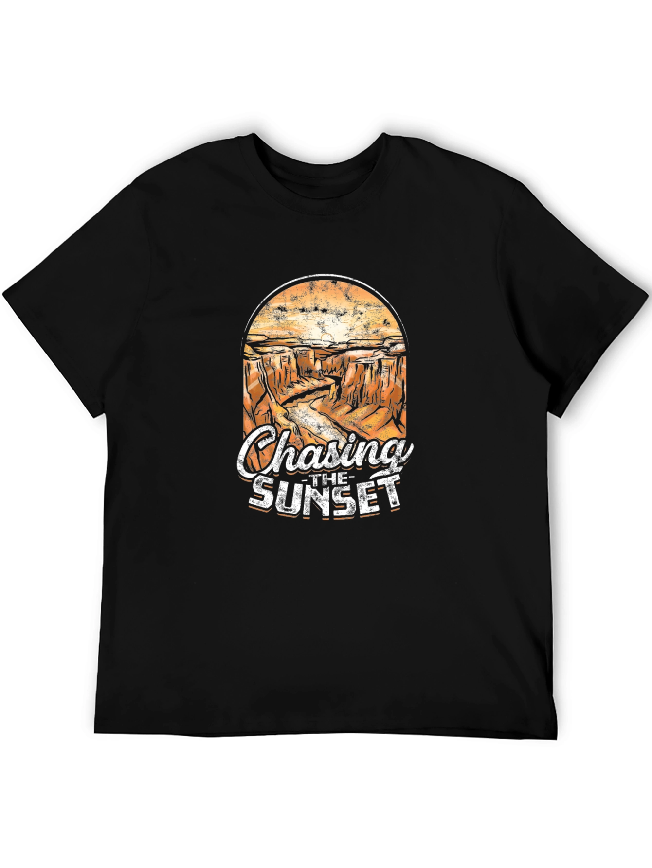 Black Chasing The Sunset Graphic T-Shirt view 5