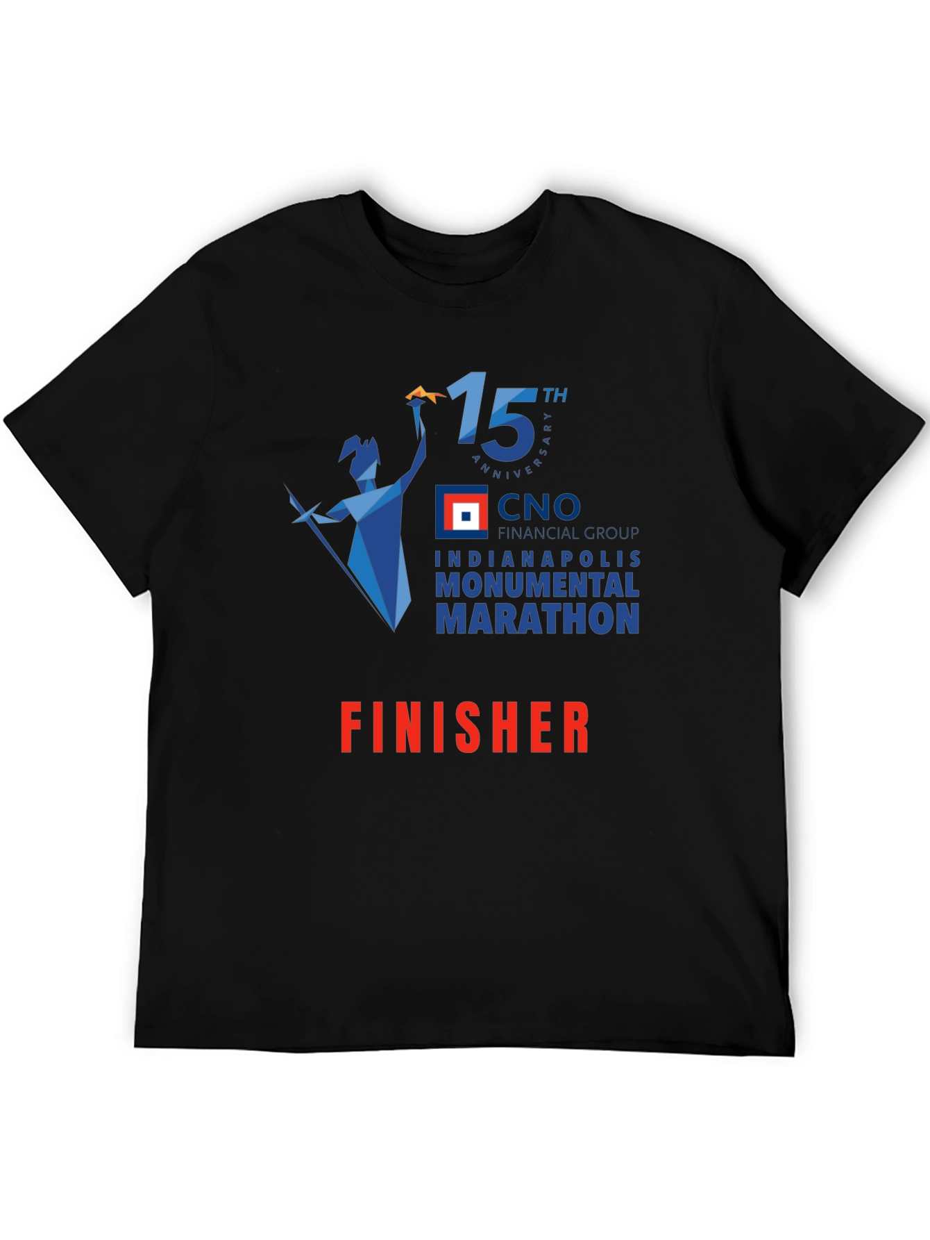 Black Indianapolis Marathon Finisher Black T-Shirt view 5