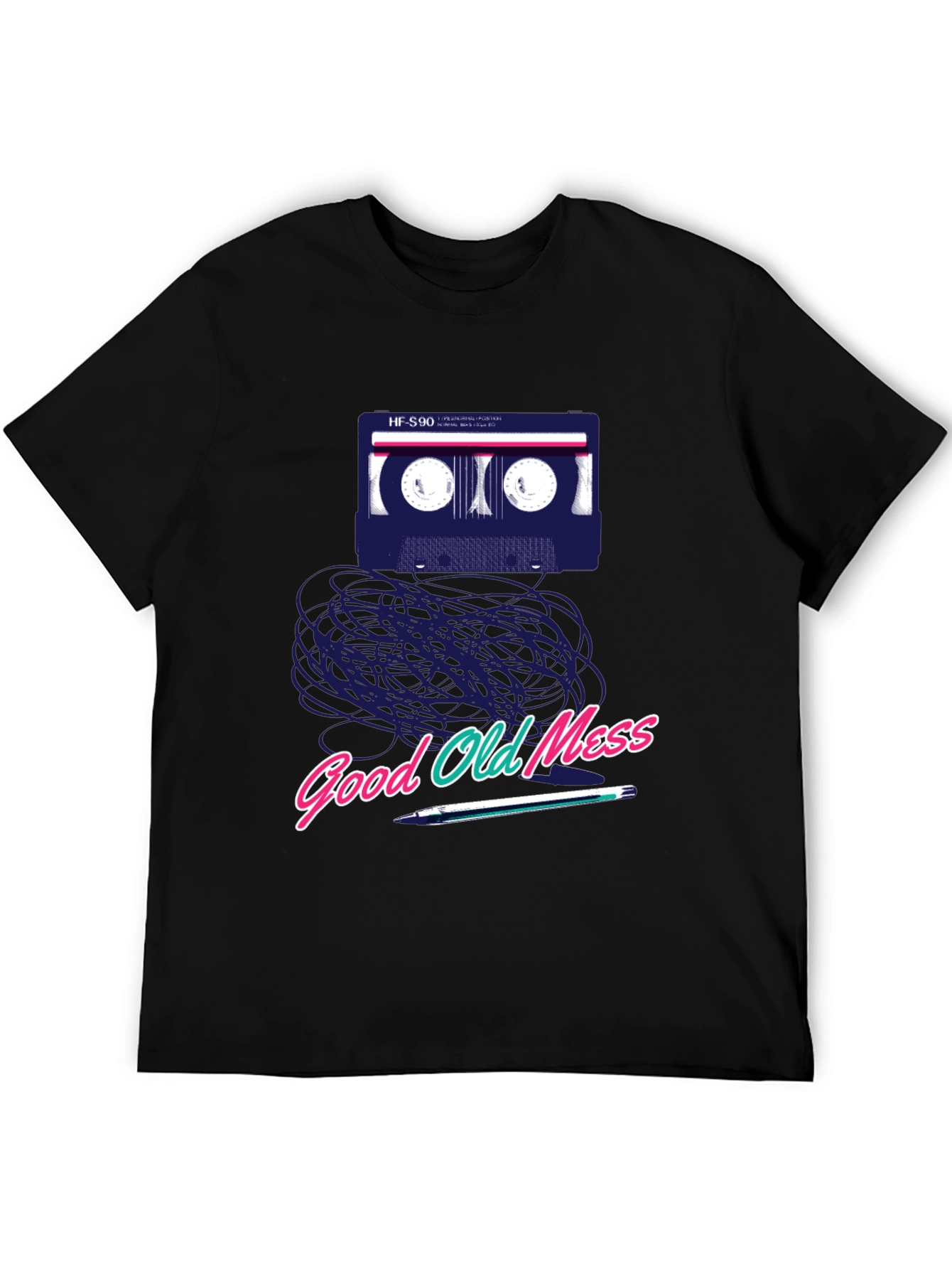 Black Retro Cassette Tape T-Shirt - Good Old Mess view 5