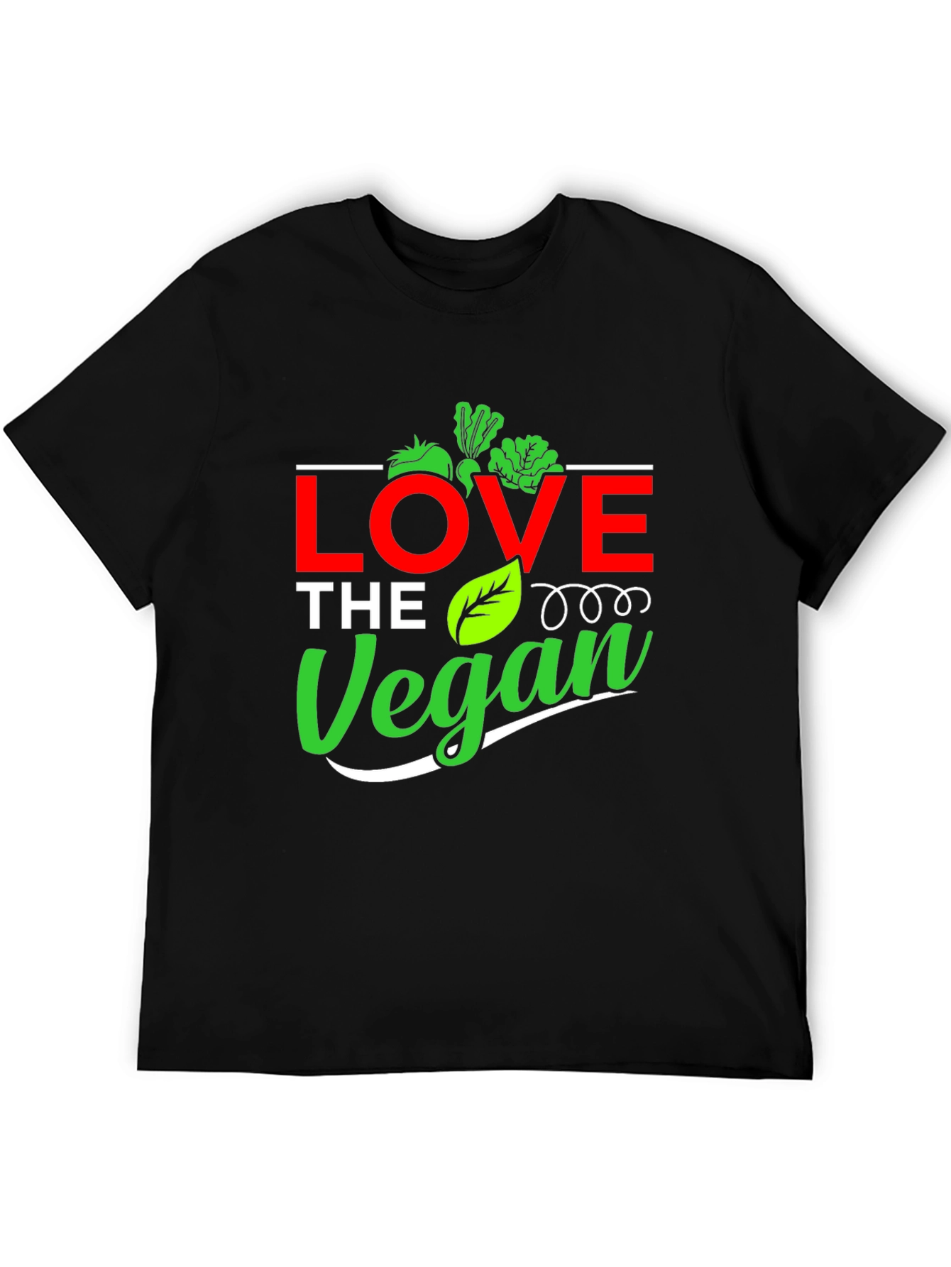 Black Love The Vegan Graphic Tee - Unisex Black T-Shirt view 5