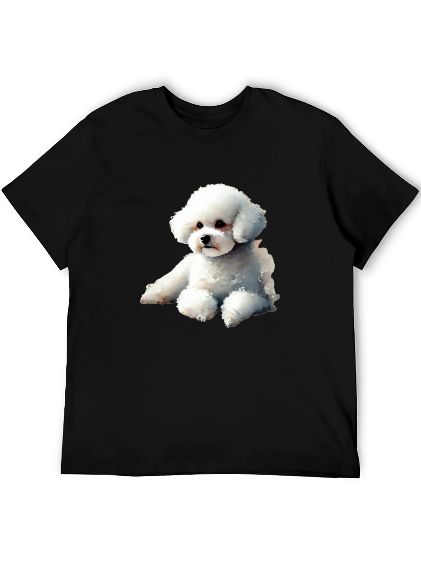 Black Cute Dog Graphic Tee - Black Cotton Blend T-Shirt view 5