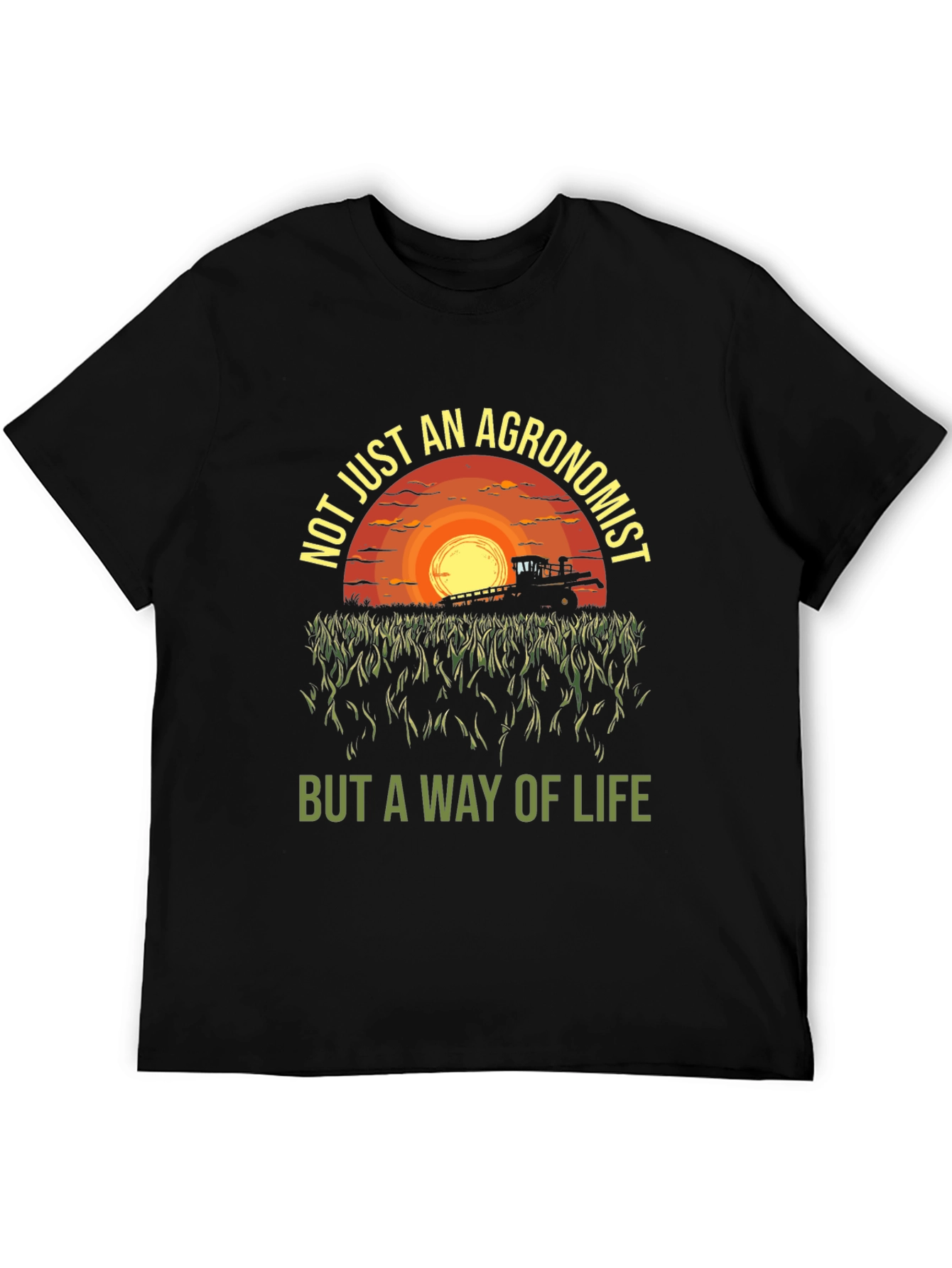 Black Agronomist Way of Life T-Shirt - Farming Sunset Tee view 5