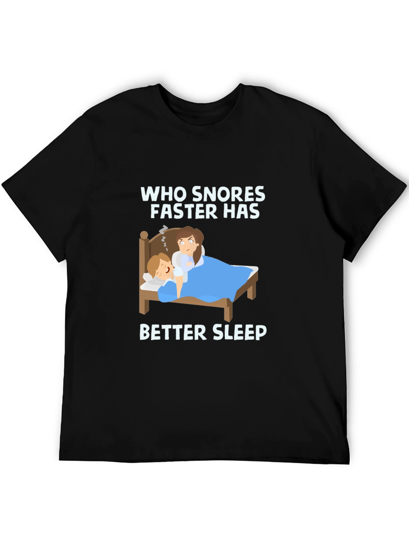 Black Funny Snoring T-Shirt - Better Sleep Design view 5