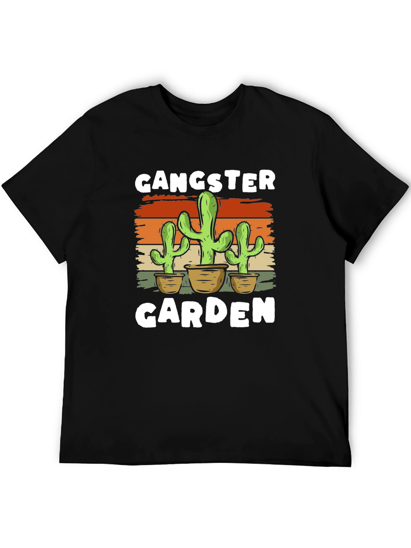 Black Gangster Garden Cactus Graphic T-Shirt view 5