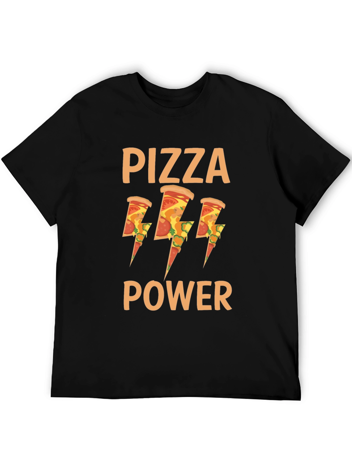 Black Pizza Power Graphic T-Shirt - Mens Black Tee view 5