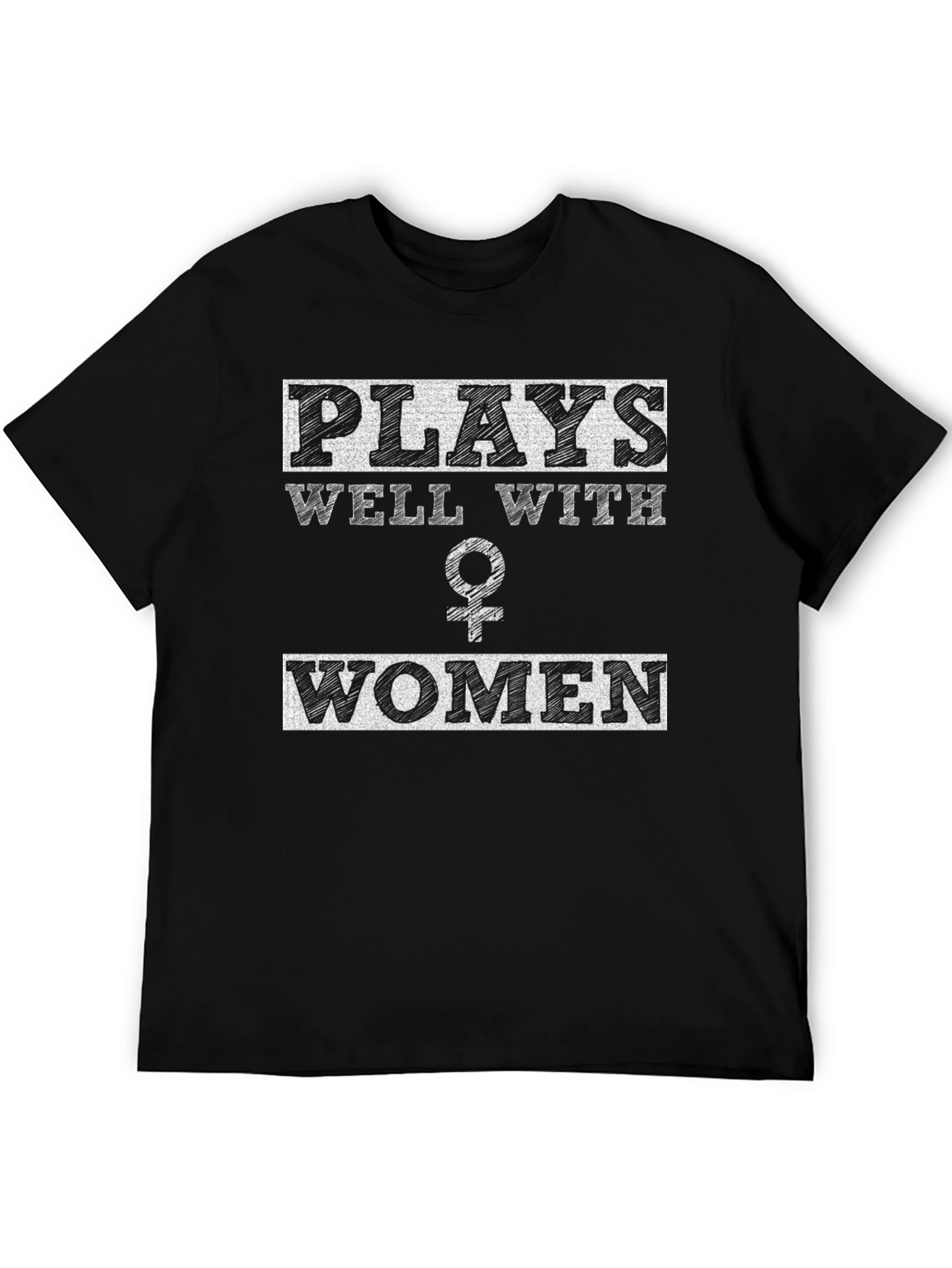Black Plays Well With Women Graphic Tee - Black view 5
