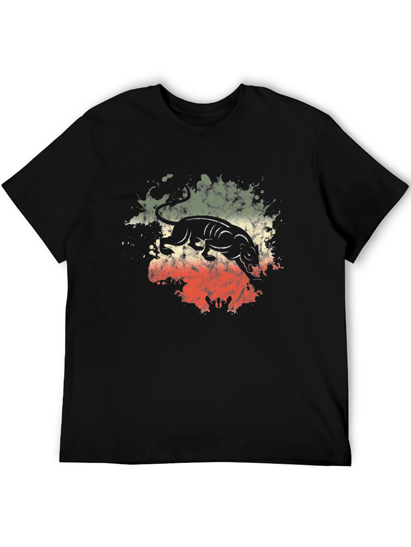 Black Retro Panther Graphic T-Shirt - Black view 5
