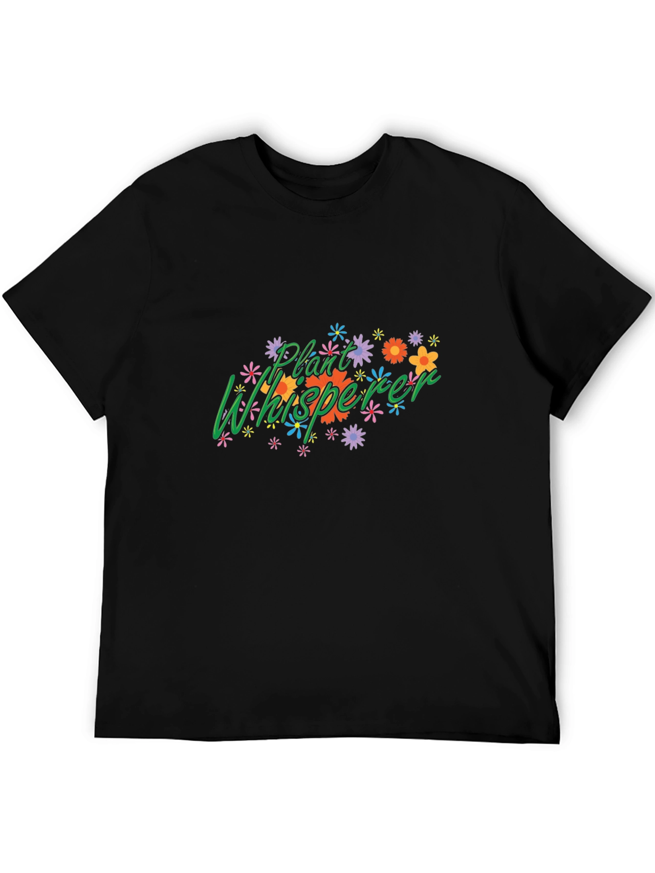 Black Plant Whisperer Graphic T-Shirt - Black Cotton Tee view 5