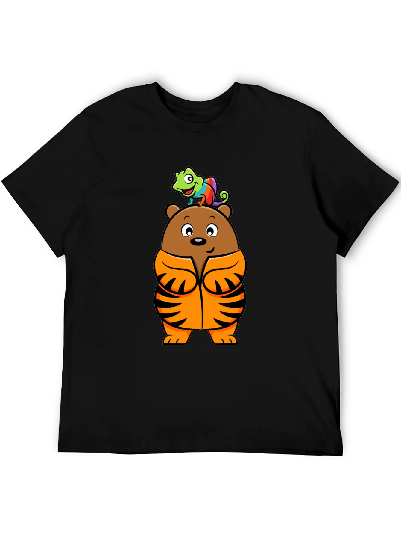 Black Bear and Chameleon Graphic Tee view 5