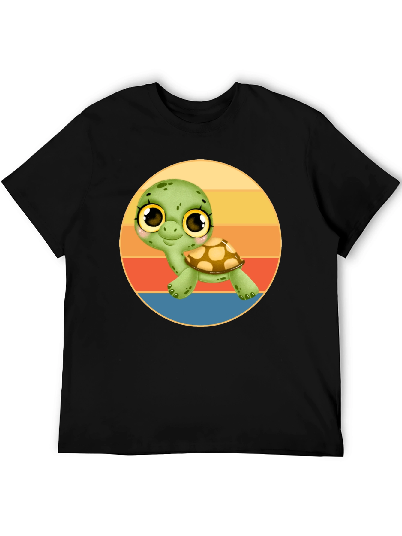 Black Cute Turtle Graphic Tee - Comfort Fit Black T-Shirt view 5