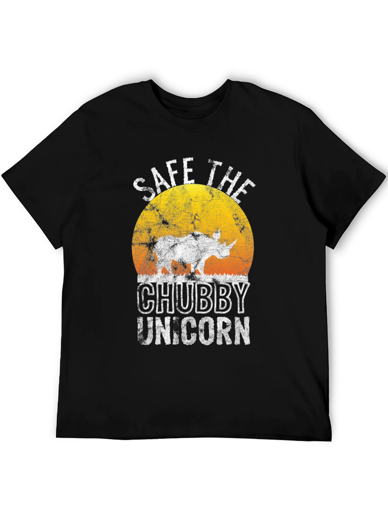 Black Save The Chubby Unicorn T-Shirt - Black Cotton Tee view 5