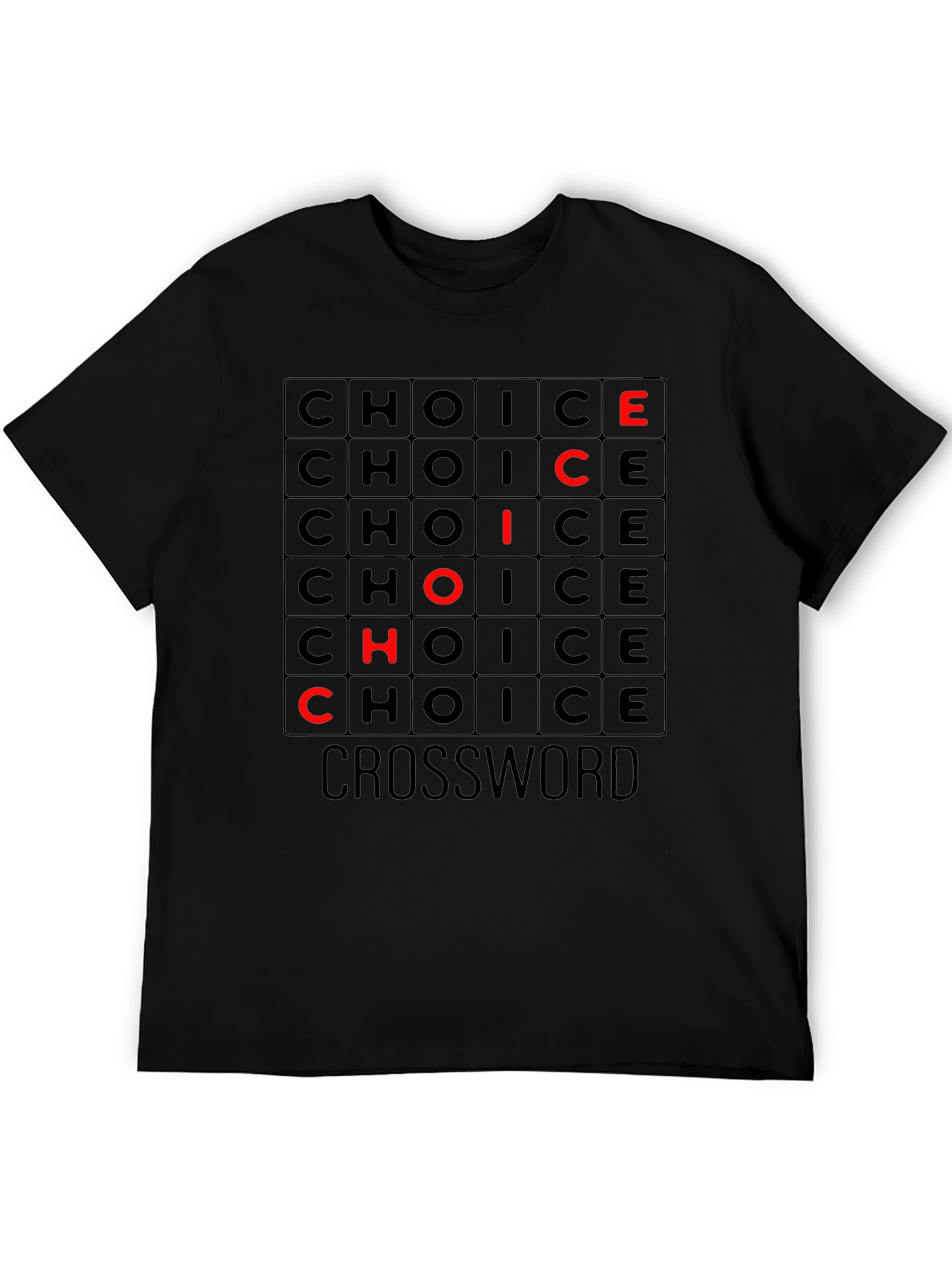 Black Choice Crossword Graphic Tee - Soft Cotton T-Shirt view 5