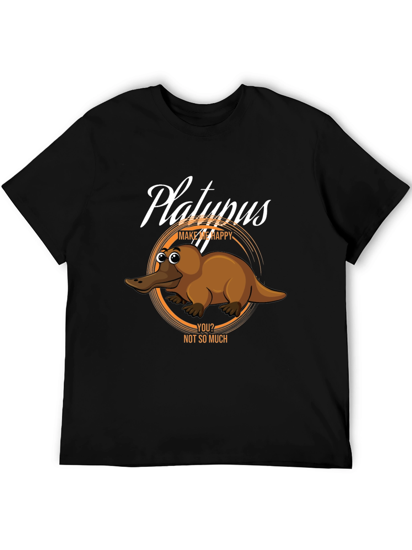 Black Funny Platypus Graphic T-Shirt view 5