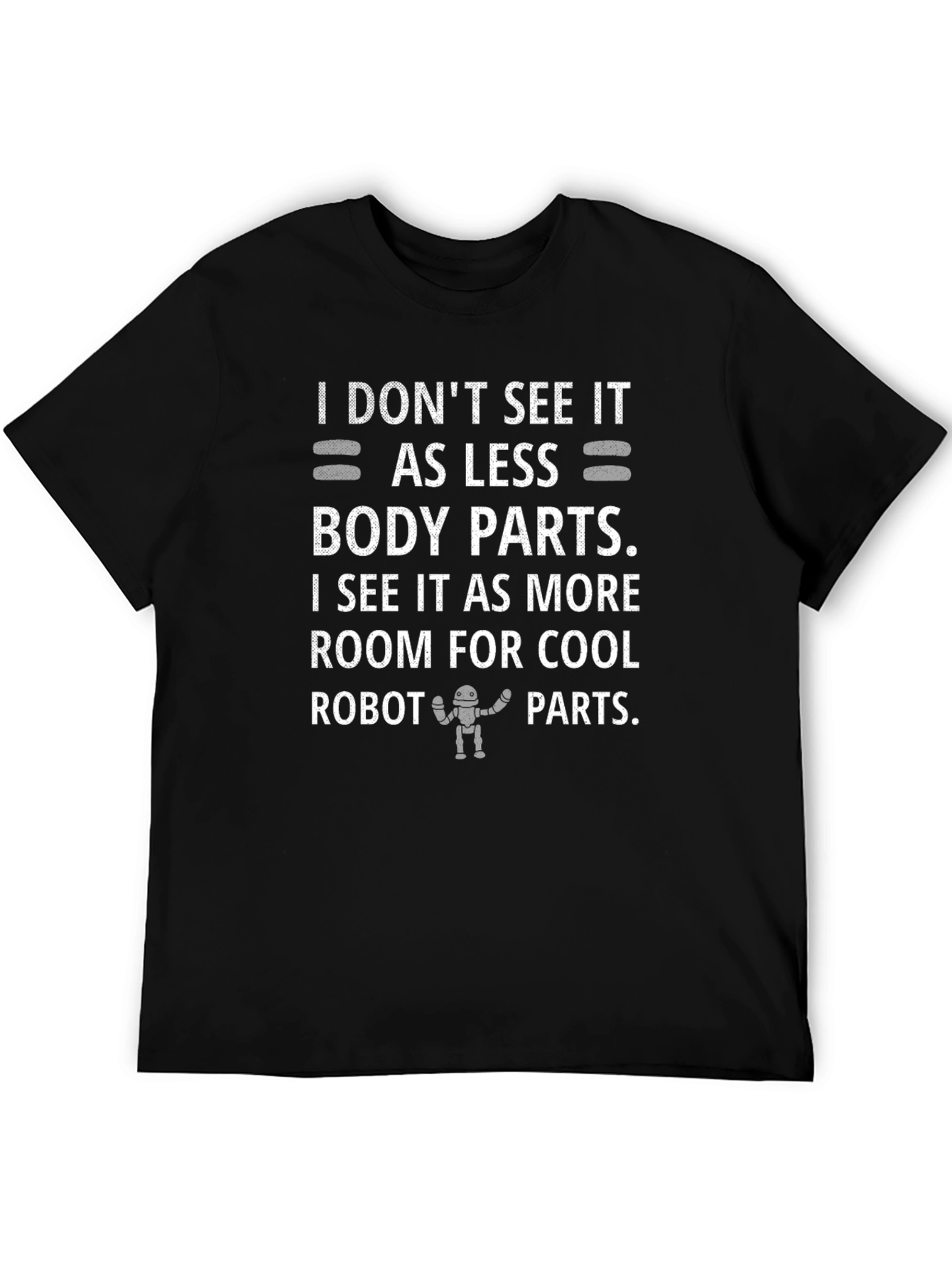Black Cool Robot Parts Graphic Tee - Black view 5