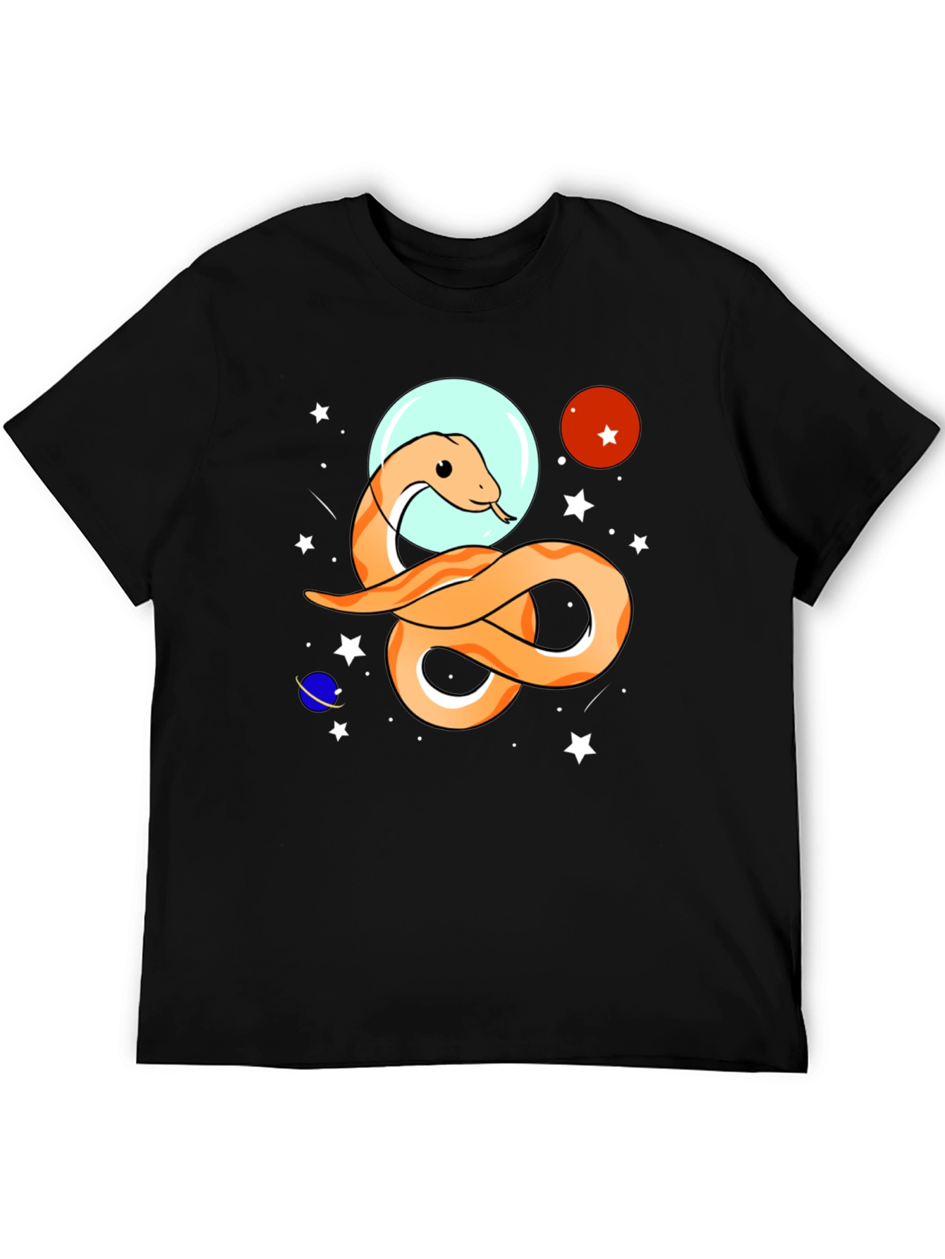 Black Space Snake Graphic Tee - Funky Universe Design view 5