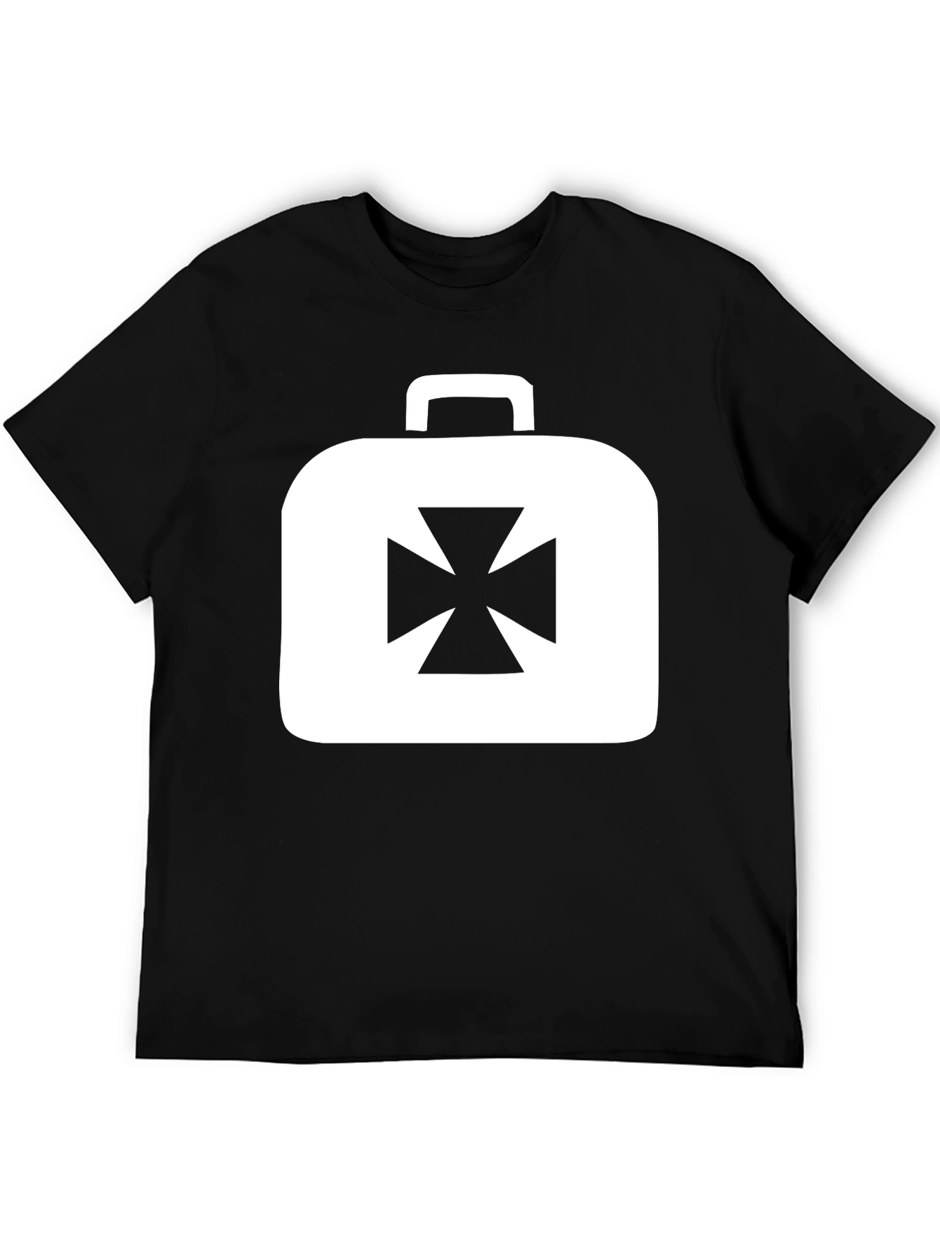 Black Iron Cross Briefcase Graphic Tee - Black view 5