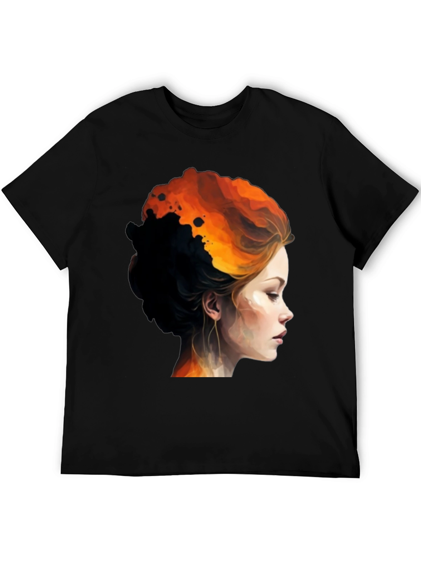 Black Fiery Woman Graphic Tee - Bold Artistic Design view 5