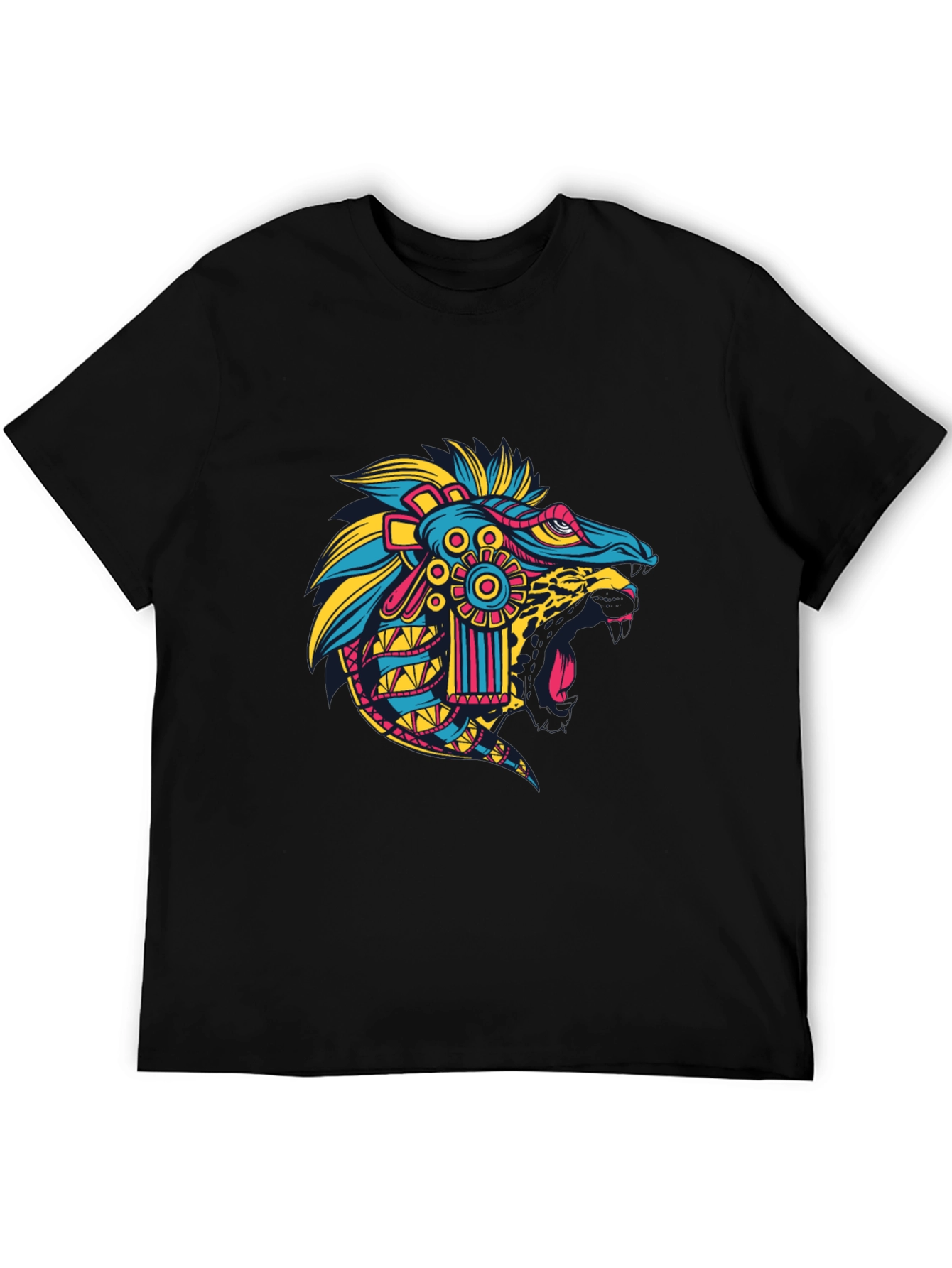 Black Aztec Jaguar Head T-Shirt - Bold Graphic Tee view 5