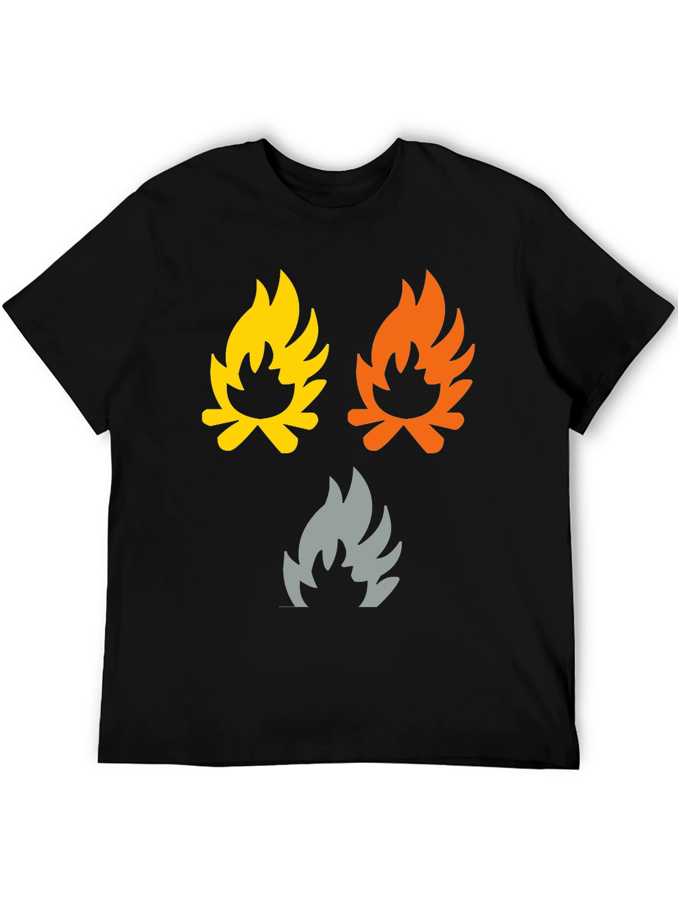 Black Campfire Flames Graphic Tee - Soft Cotton Shirt view 5