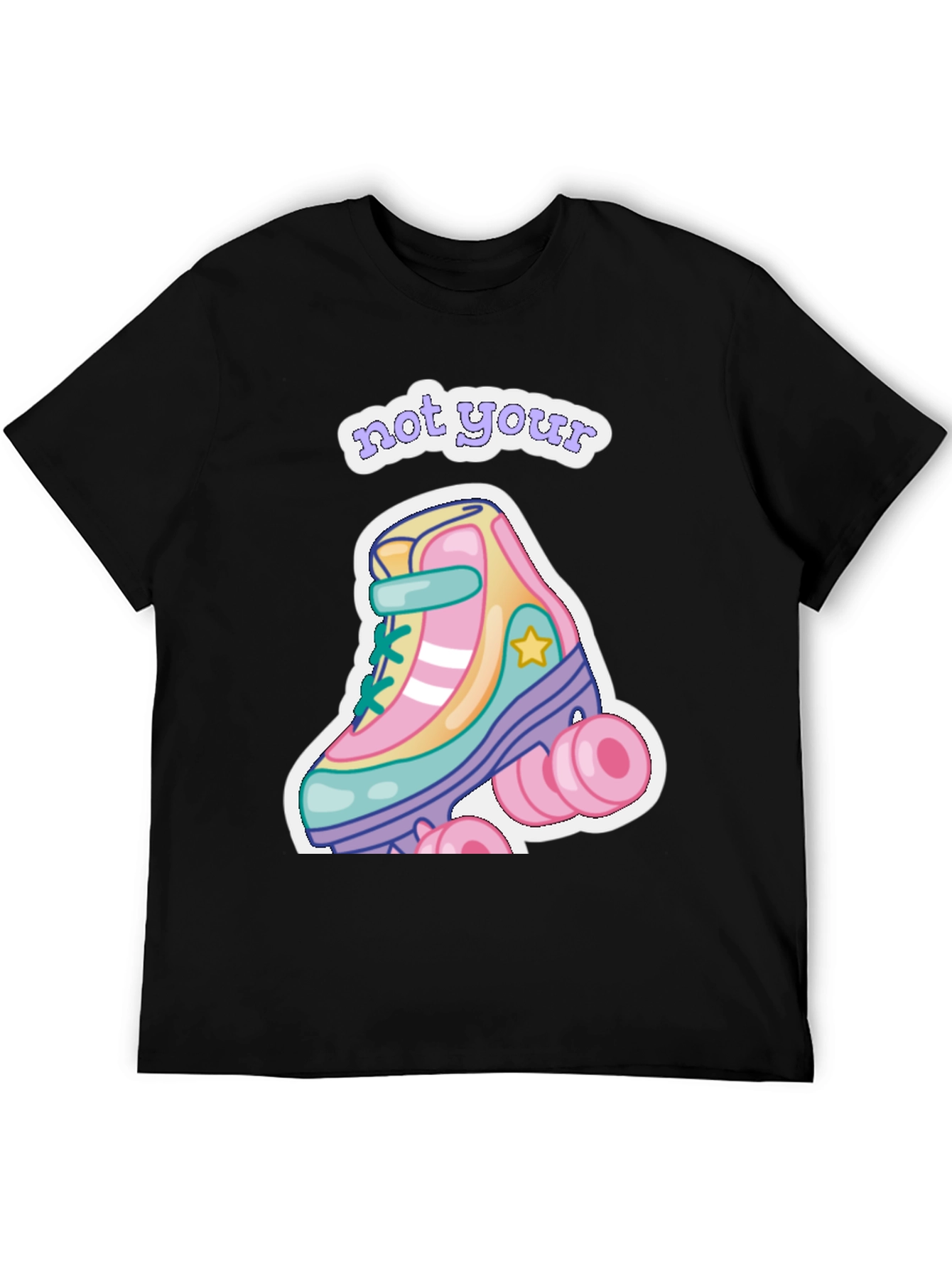 Black Retro Roller Skate T-Shirt - Not Your Skate! view 5