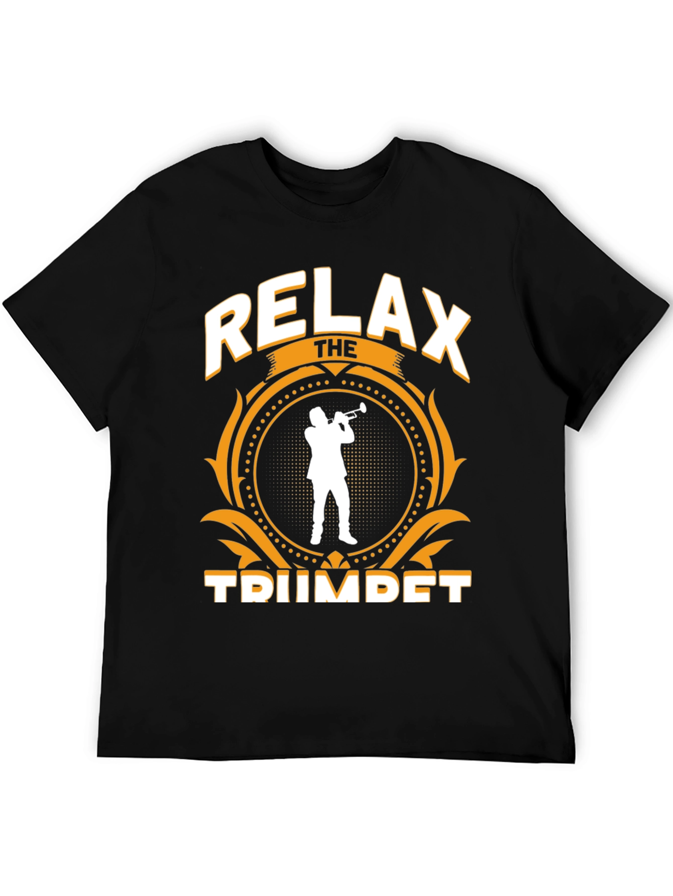 Black Relax the Trumpet Player T-Shirt view 5
