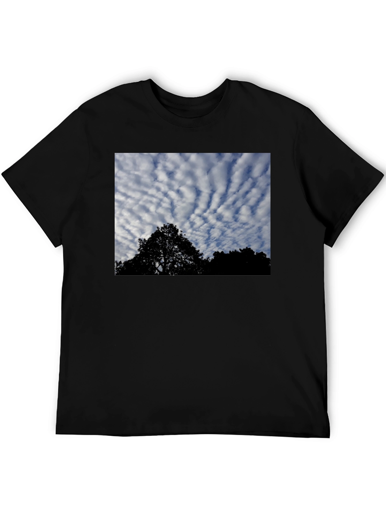 Black Sky & Silhouette Graphic Black T-Shirt view 5