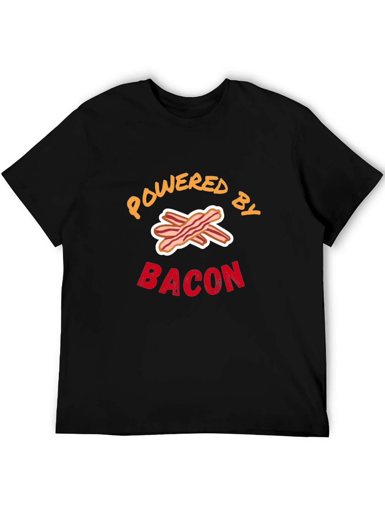 Black Powered by Bacon Graphic Tee view 5
