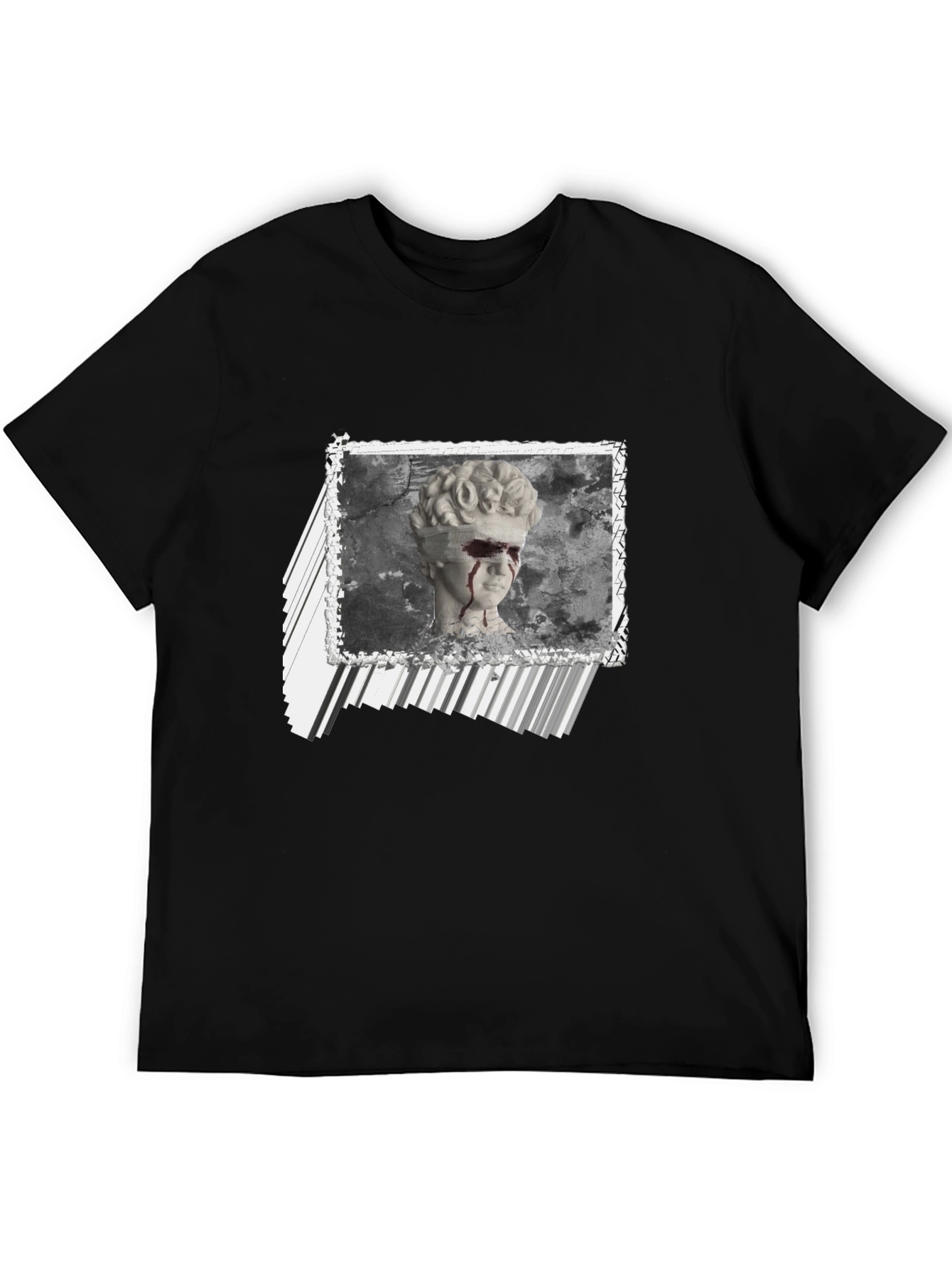 Black Statue Graphic Print Black T-Shirt view 5