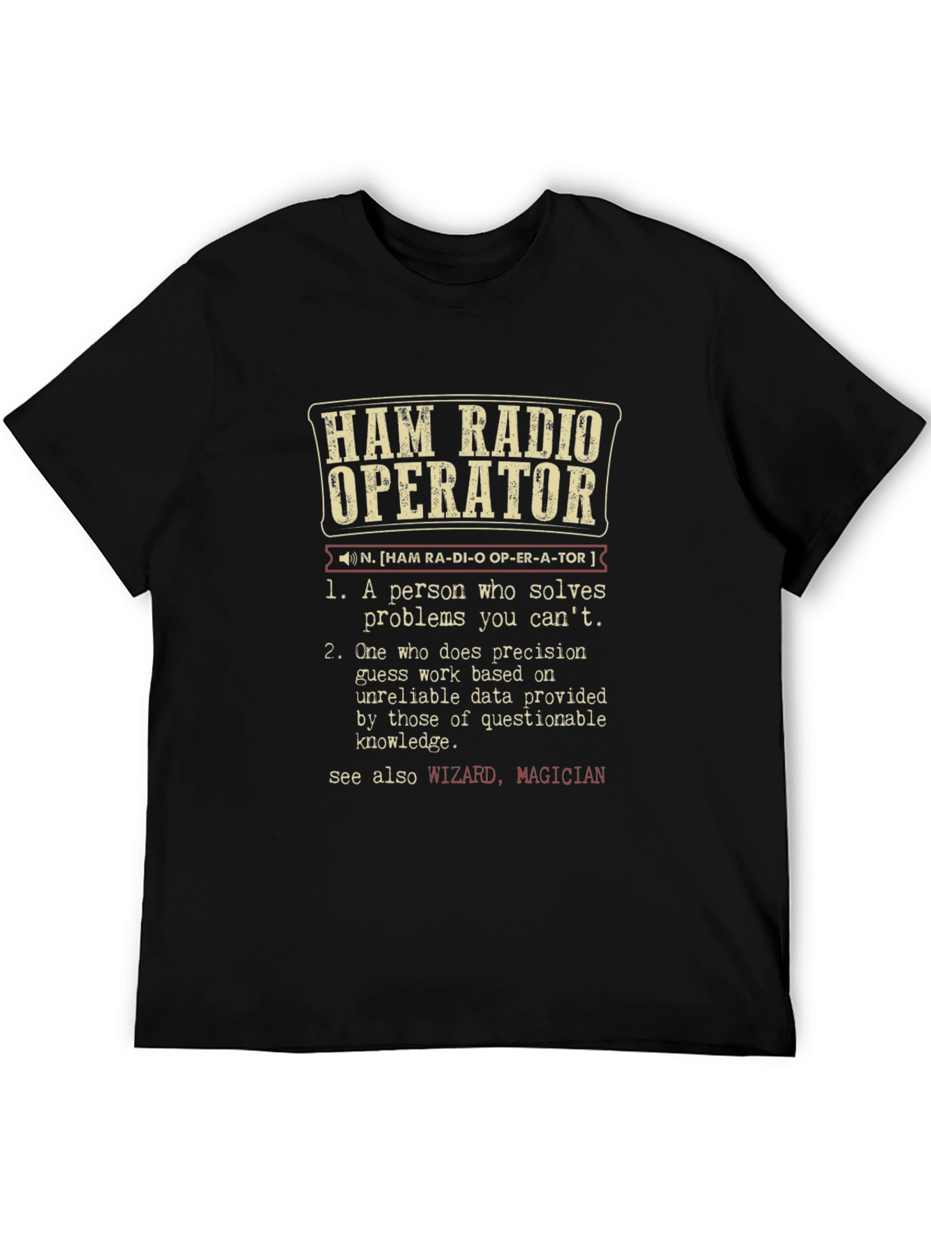 Black Ham Radio Operator Definition T-Shirt view 5