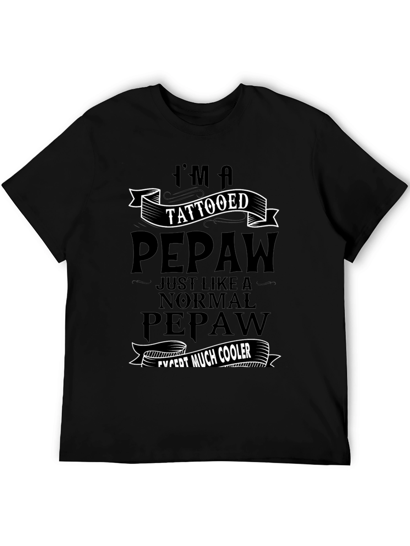 Black Tattooed Pepaw T-Shirt - Cool Grandpa Graphic Tee view 5
