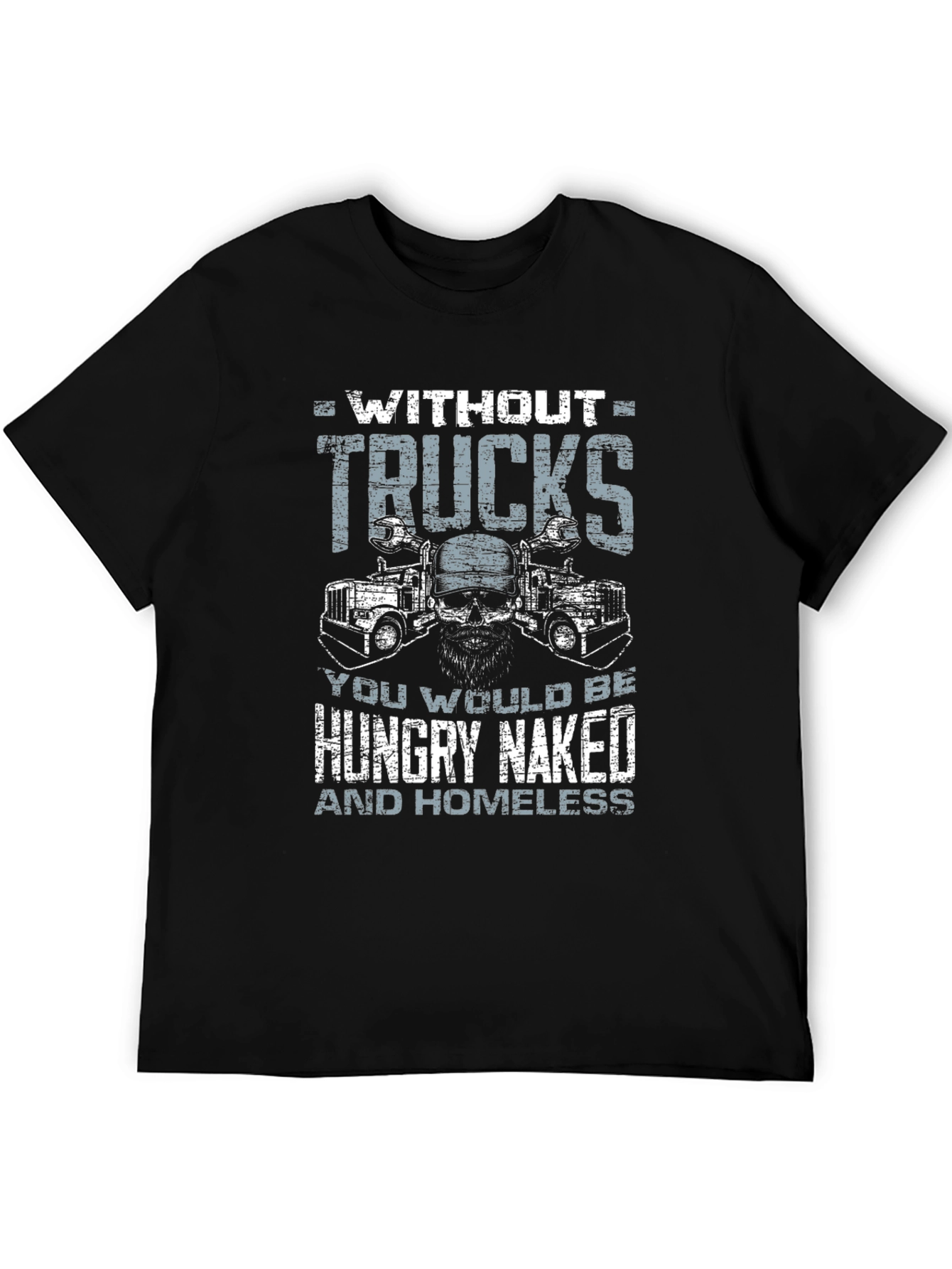 Black Trucker T-Shirt - Without Trucks - Graphic Tee view 5
